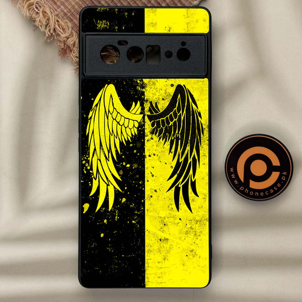 Google Pixel 6 Pro- Angel Wings 2.0 Series - Premium Metal Printed soft Bumper Shock Proof Case