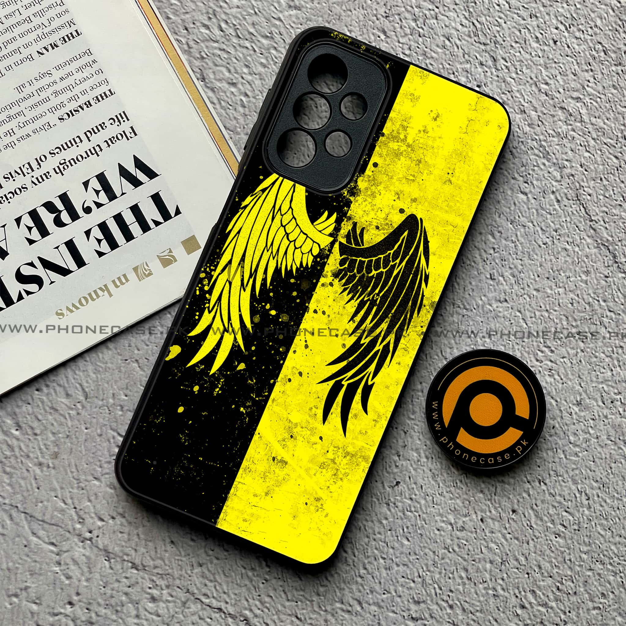 Samsung Galaxy A23- Angel Wings 2.0 Series - Premium Printed Glass soft Bumper shock Proof Case