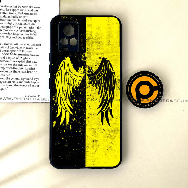 Vivo V20 - Angel Wings 2.0  Series - Premium Printed Glass soft Bumper shock Proof Case