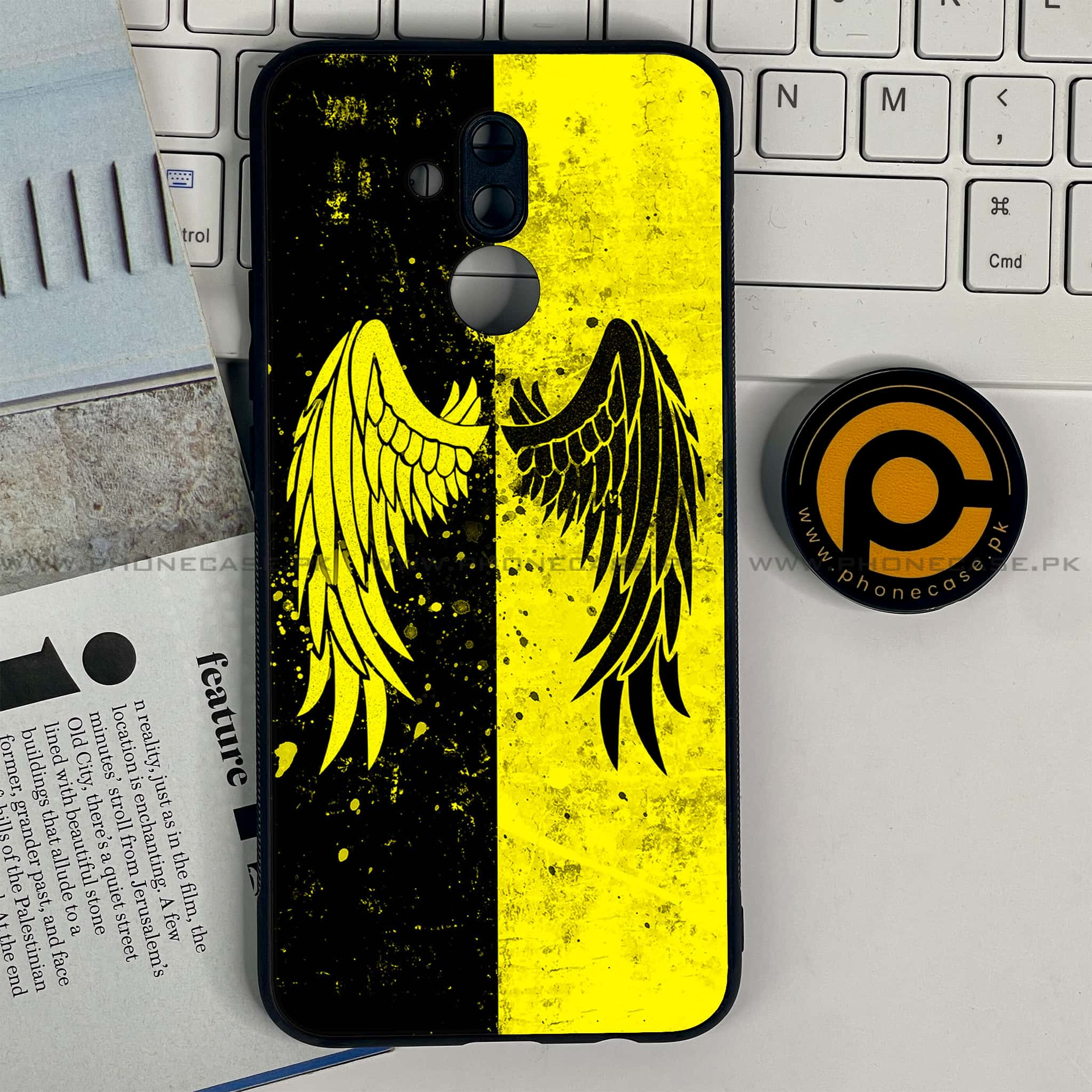 Huawei Mate 20 Lite - Angel Wings 2.0 Series - Premium Printed Glass soft Bumper shock Proof Case