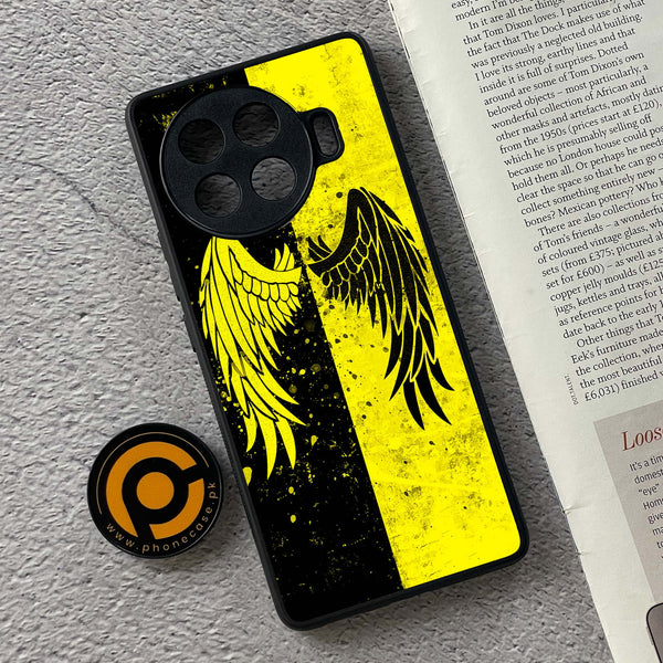 Tecno Spark 20 pro plus - Angel Wings 2.0 Series - Premium Printed Glass soft Bumper shock Proof Case