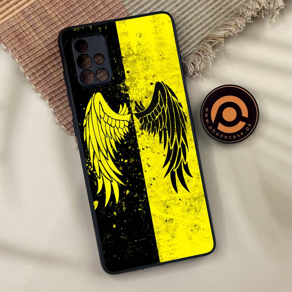 Samsung Galaxy A71 -  Angel Wings 2.0  Series - Premium Metal Printed soft Bumper shock Proof Case