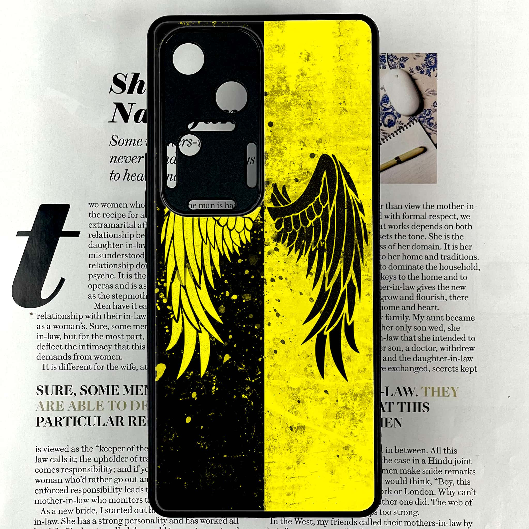 Vivo V30 - Angel Wings 2.0 Series - Premium Printed Glass soft Bumper shock Proof Case