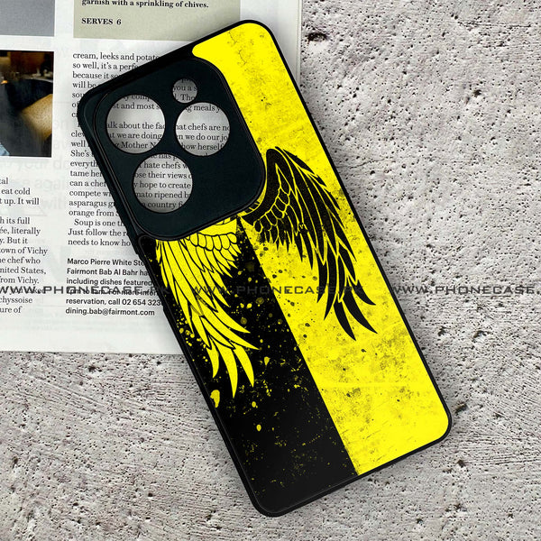 Infinix Hot 40 - Angel Wings 2.0 Series - Premium Printed Glass soft Bumper shock Proof Case