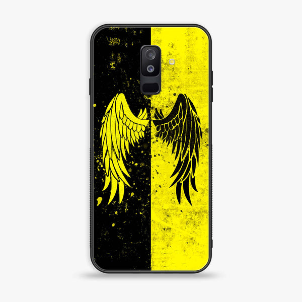 Samsung Galaxy A6 Plus (2018) - Angel Wings 2.0 Series - Premium Printed Glass soft Bumper shock Proof Case