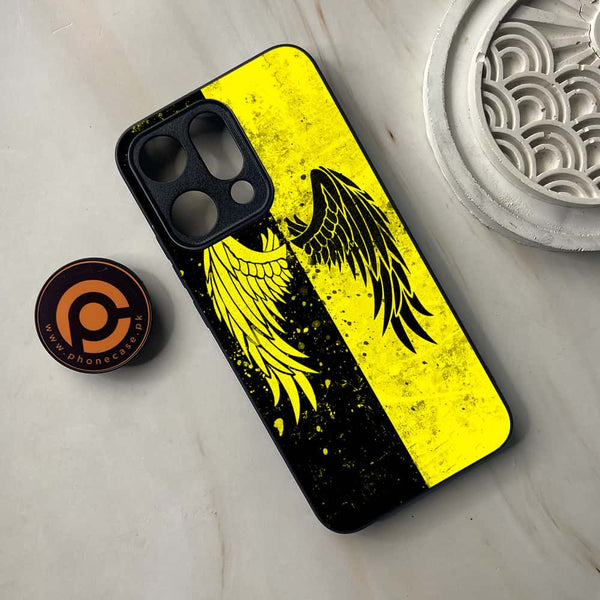 Oppo Reno 14 5G - Angel Wings 2.0 Series - Premium Metal Printed soft Bumper shock Proof Case