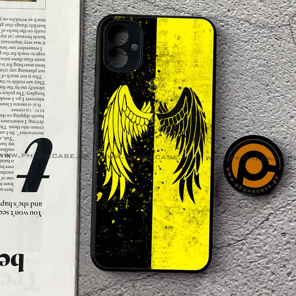 Samsung Galaxy A04e -Angel wings 2.0 Series - Premium Printed Glass soft Bumper shock Proof Case