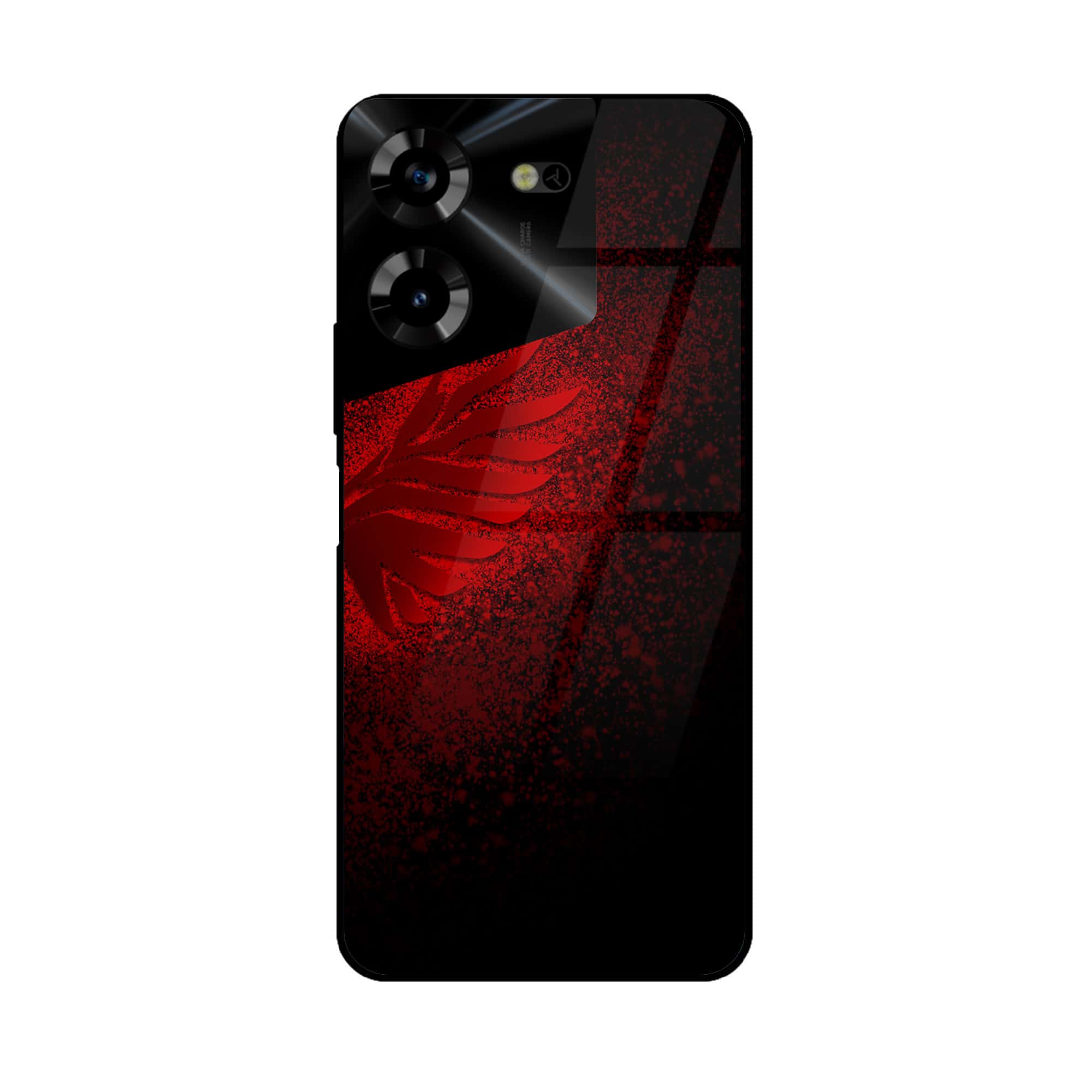 Tecno Pova 5 Pro - Angel wings 2.0 Series - Premium Printed Glass soft Bumper shock Proof Case