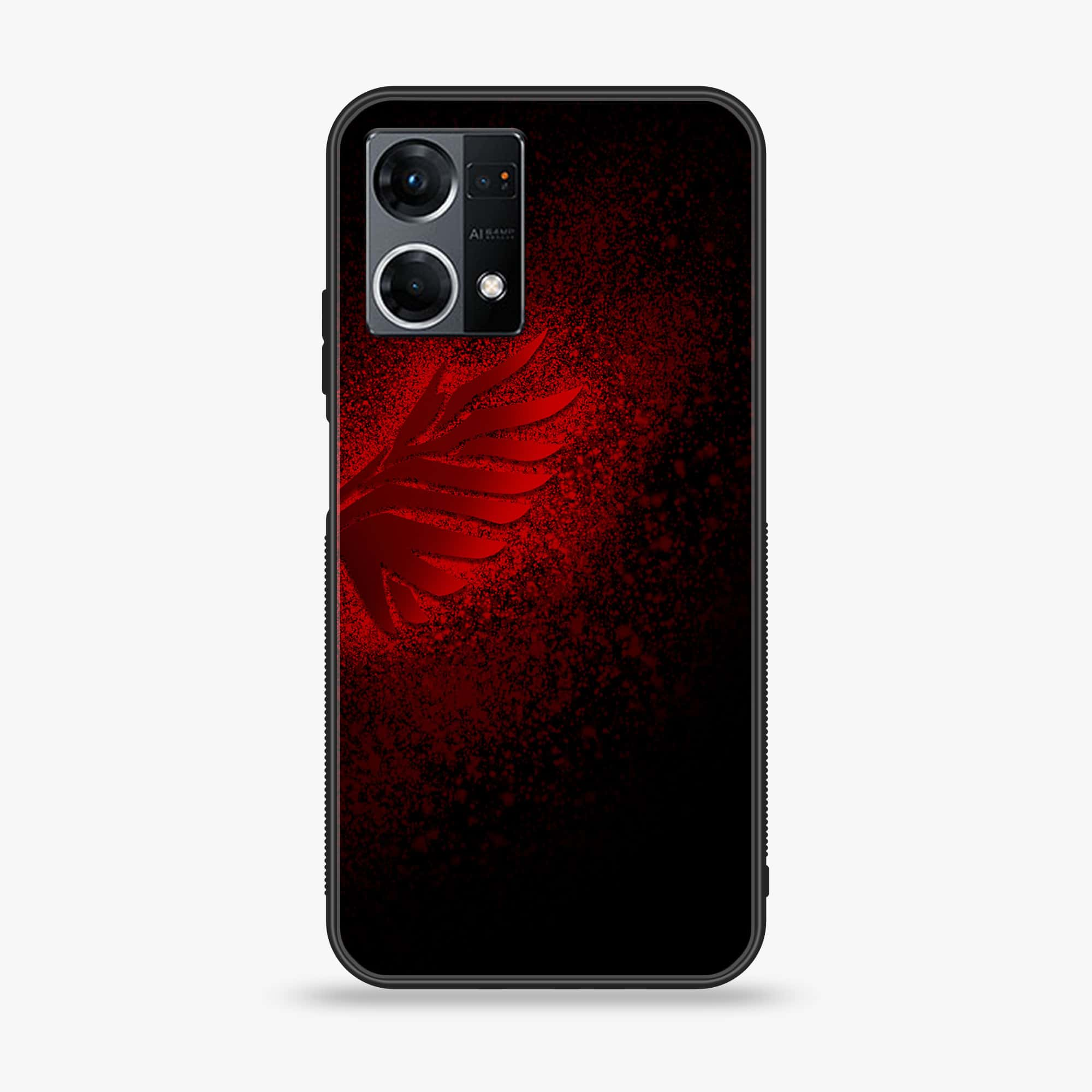 Oppo Reno 7 - Angel Wings 2.0 Series - Premium Printed Glass soft Bumper shock Proof Case