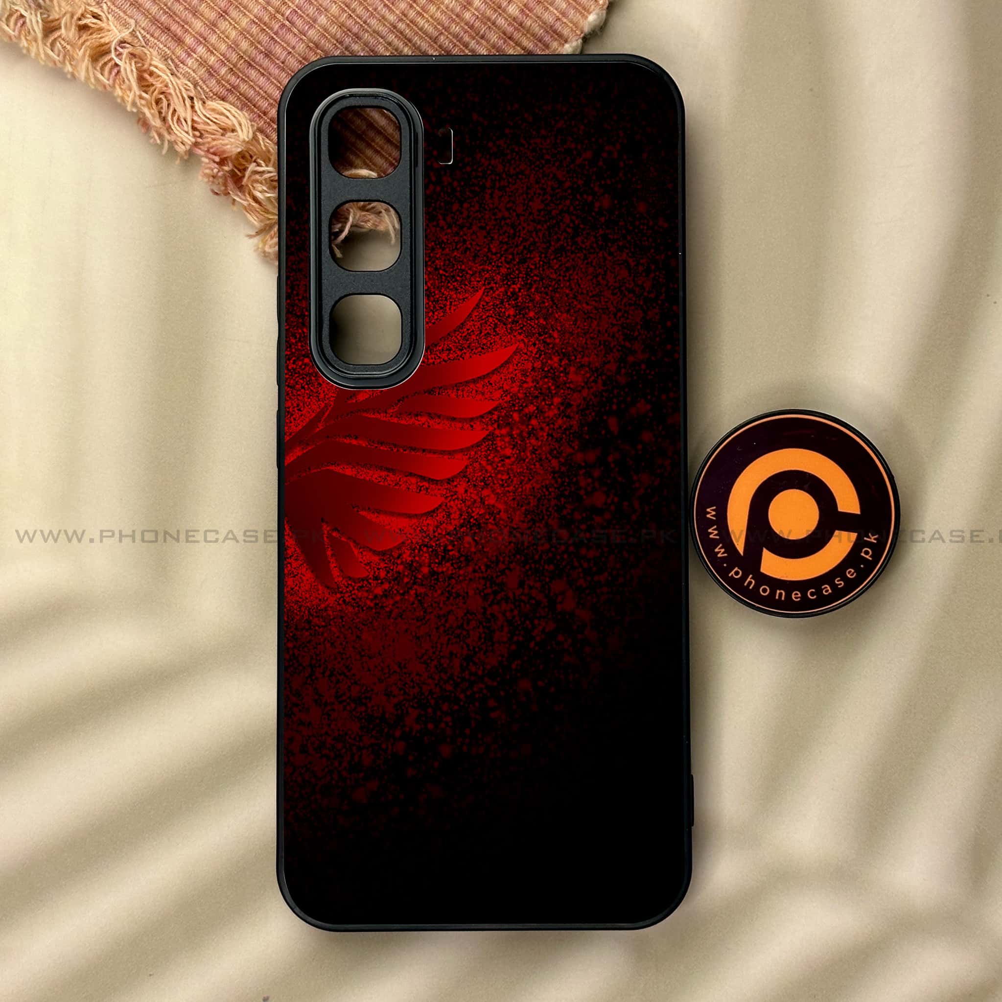 Infinix Hot 60 Pro - Angel Wings 2.0 Series - Premium Metal Printed soft Bumper shock Proof Case