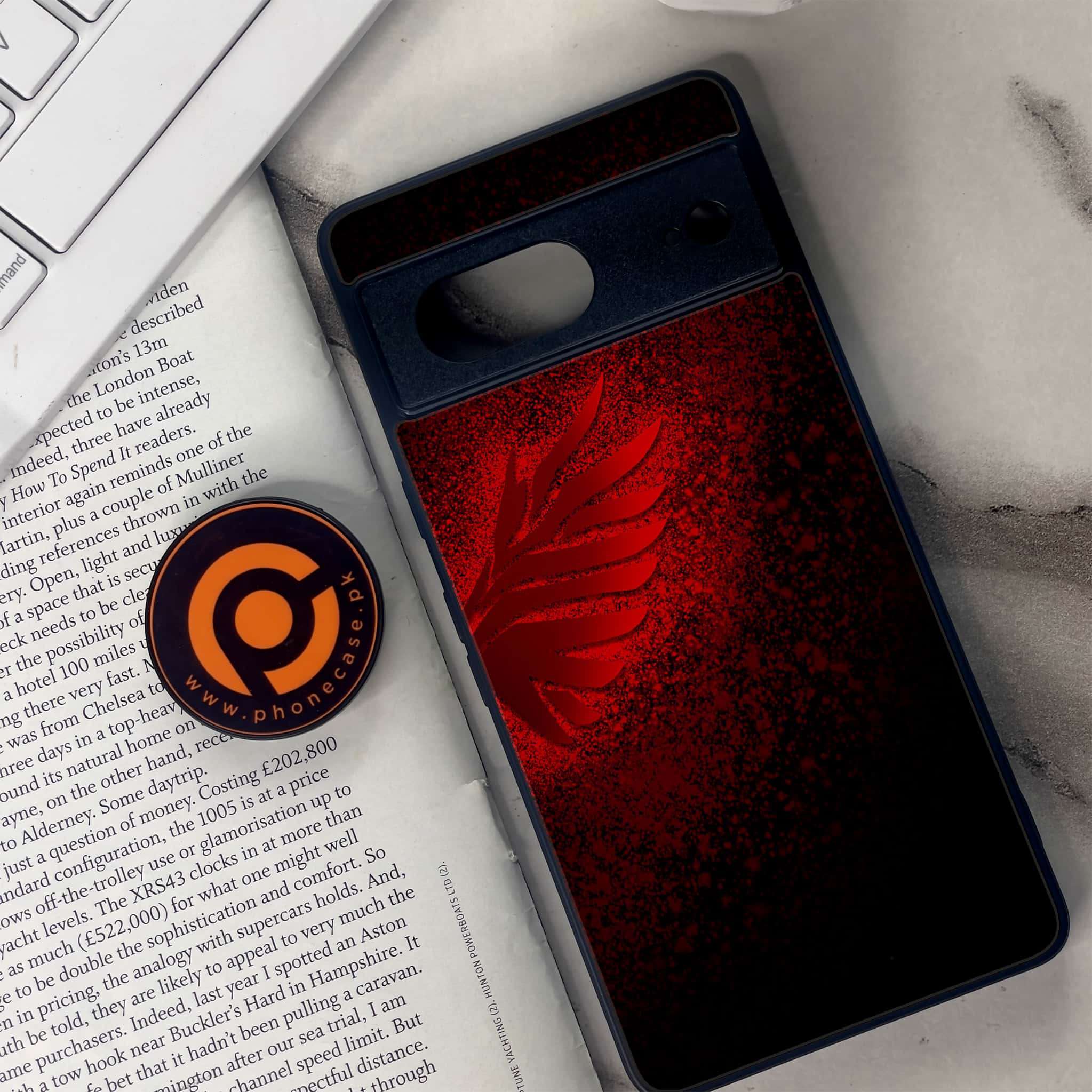Google Pixel 7 - Angel Wings 2.0 Series - Premium Metal Printed soft Bumper Shock Proof Case