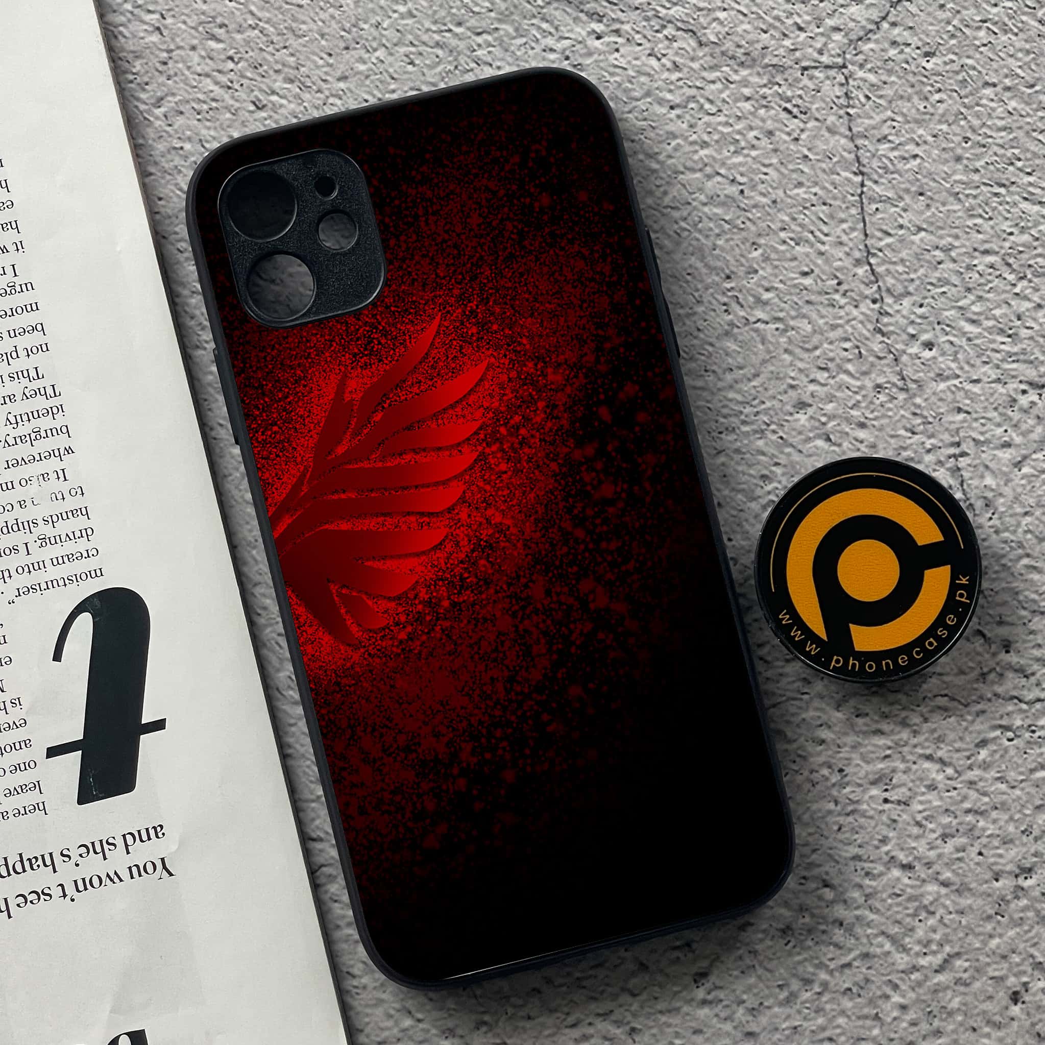 iPhone 11 Angel Wing 2.0  Series  Premium Printed Glass soft Bumper shock Proof Case