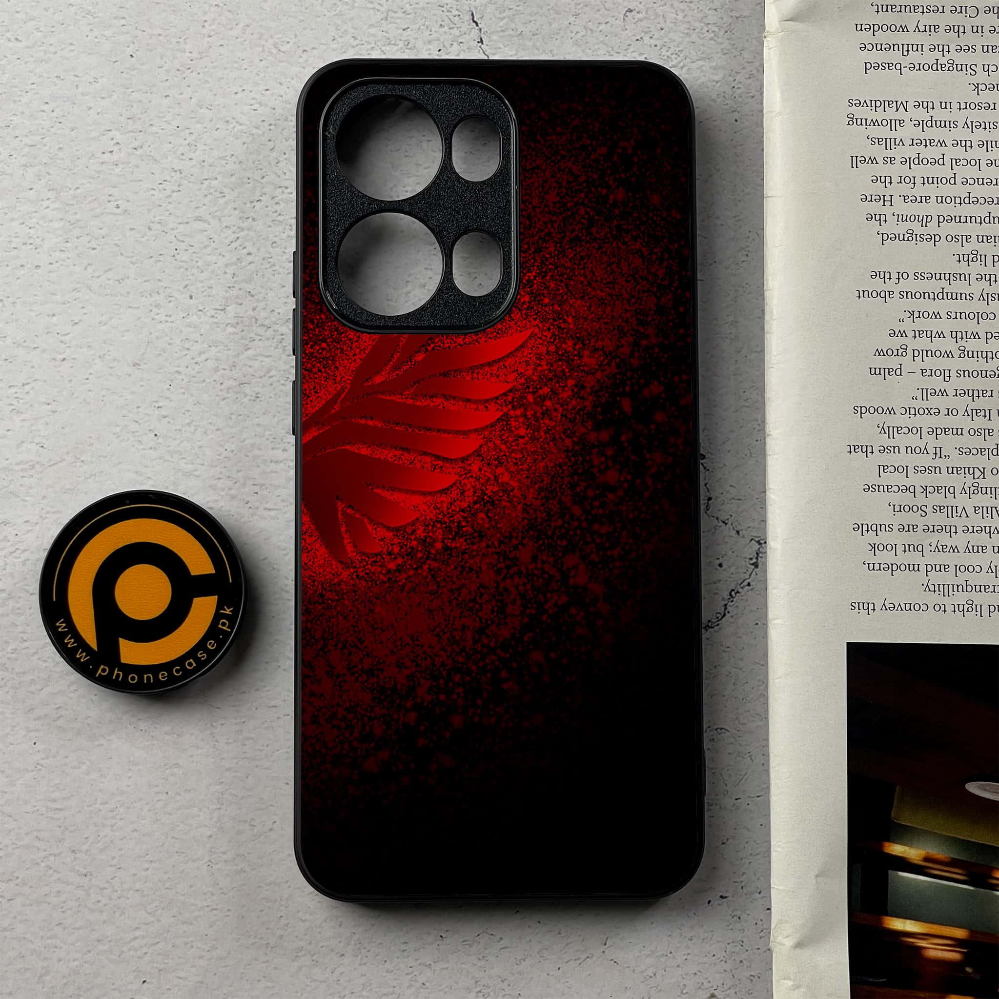 Oppo Reno 13 Pro - Angel Wings 2.0 Series - Premium Metal Printed Soft Bumper Shockproof Case