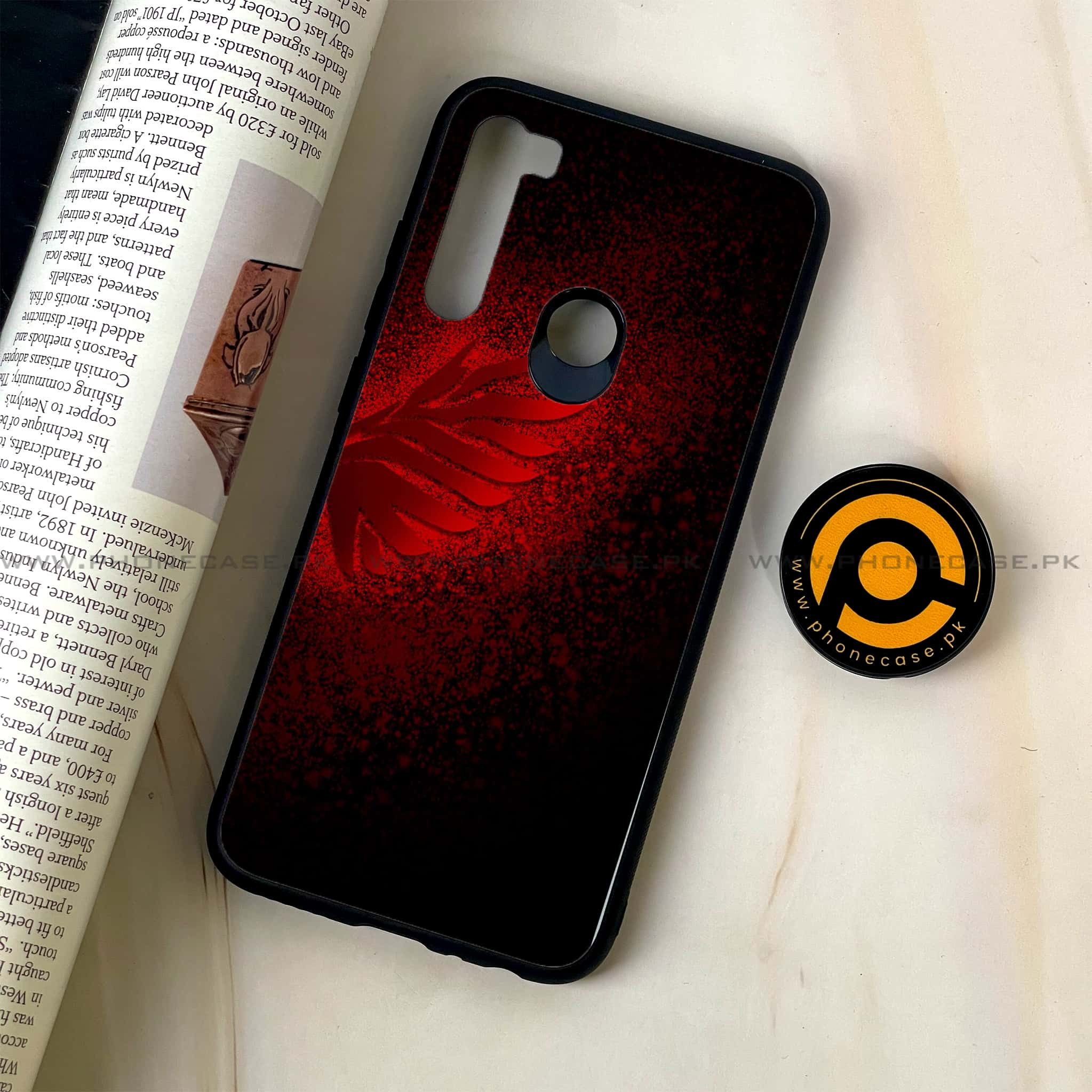 Redmi Note 8 - Angel Wings 2.0  Series - Premium Printed Glass soft Bumper shock Proof Case