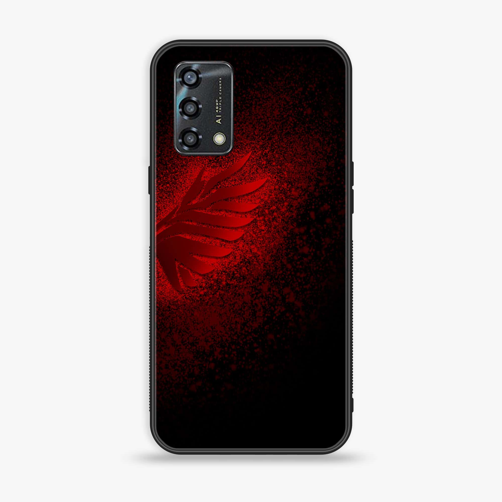 Oppo A95 - Angel Wings 2.0 Series - Premium Printed Glass soft Bumper shock Proof Case