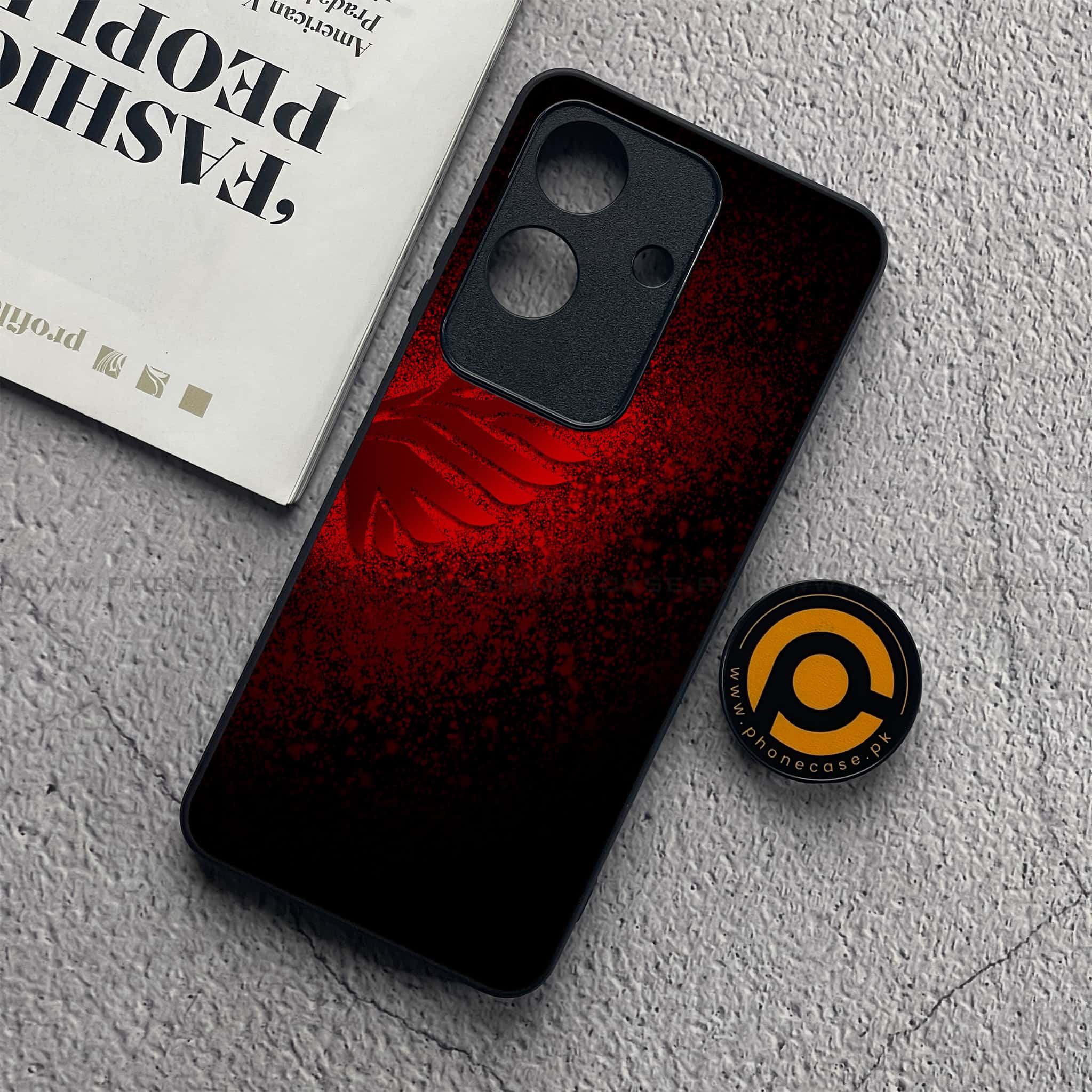 Realme Note 60x - Angel Wings 2.0 Series - Premium Printed Glass soft Bumper shock Proof Case