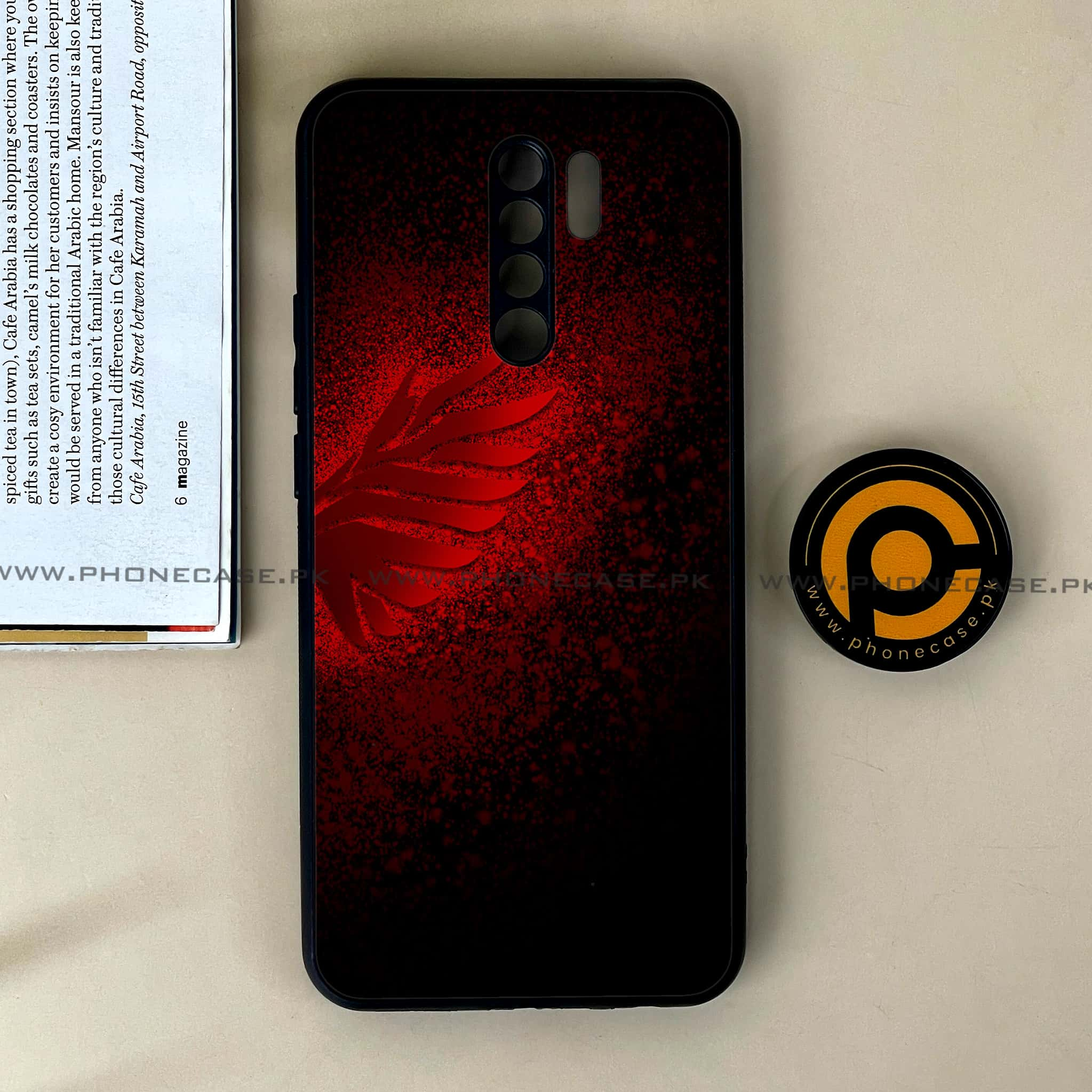 Xiaomi Redmi 9 - Angel Wings 2.0 Series - Premium Printed Glass soft Bumper shock Proof Case