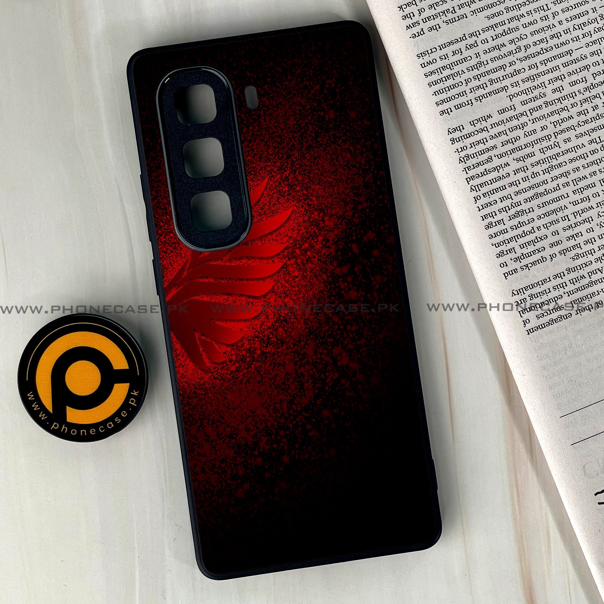 Infinix Hot 60  - Angel Wings 2.0 Series - Premium Metal Printed soft Bumper shock Proof Case