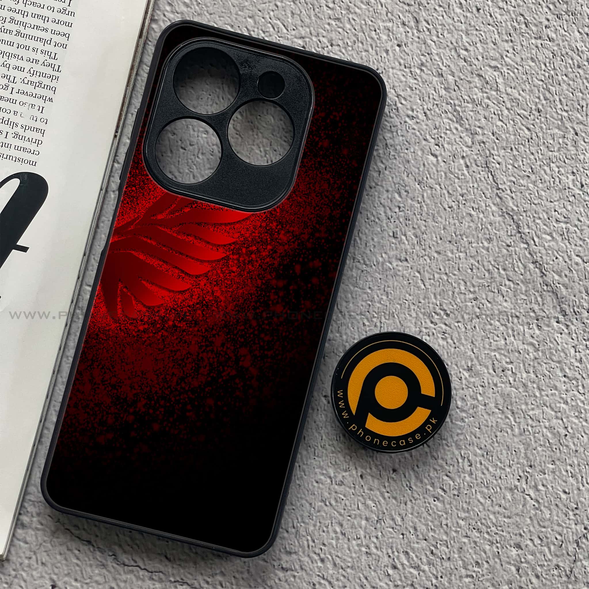 Infinix Smart 8 Pro - Angel Wings 2.0 Series - Premium Metal Printed soft Bumper shock Proof Case