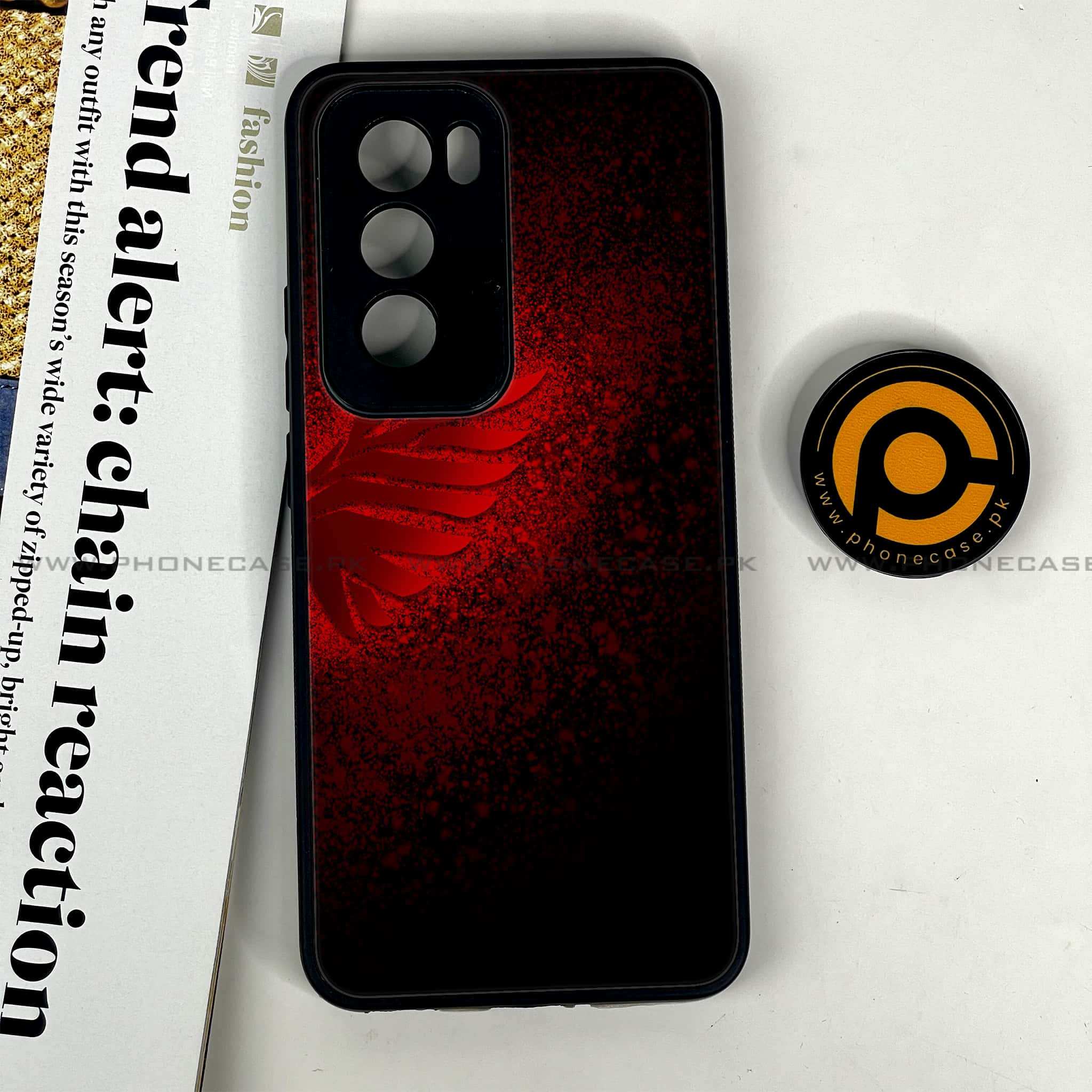 Oppo Reno 12 5G - Angel Wings 2.0 Series - Premium Printed Glass soft Bumper shock Proof Case