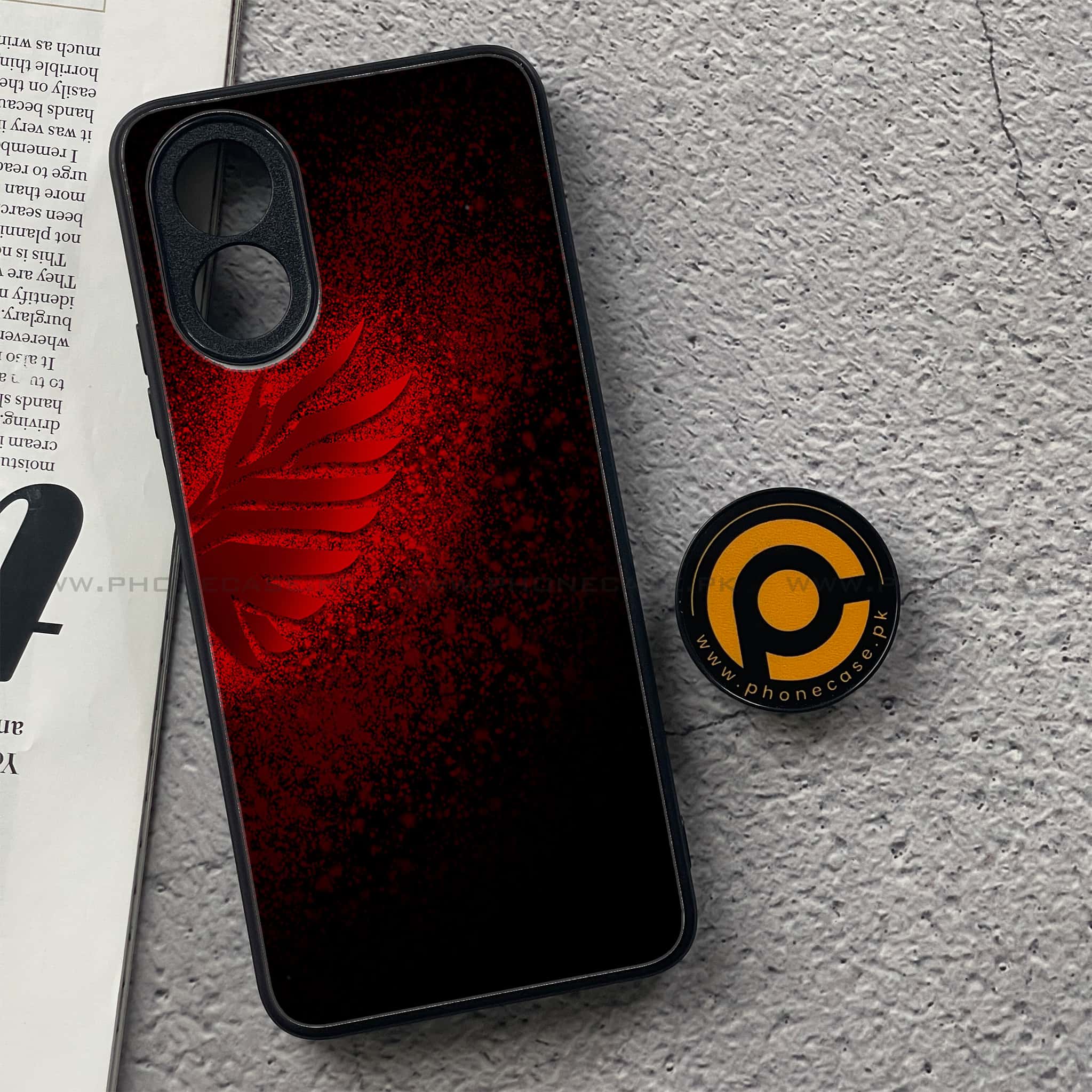 Oppo A18 4G - Angel Wings 2.0 Series - Premium Printed Glass soft Bumper shock Proof Case