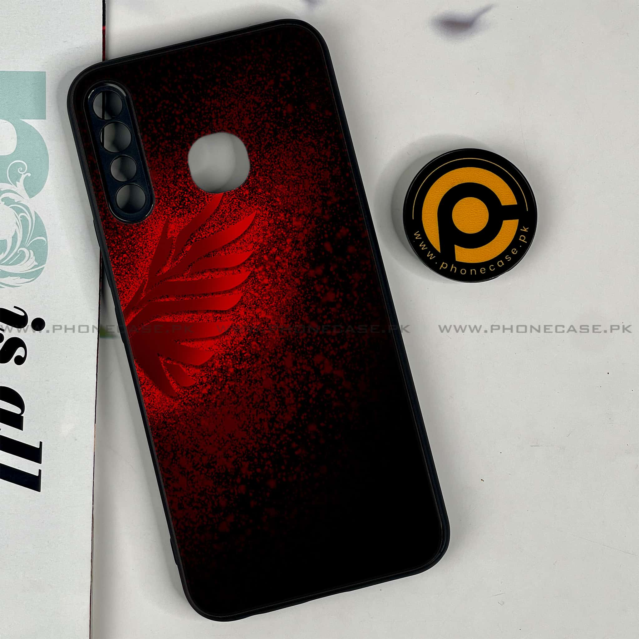 Infinix Hot 8 Lite - Angel Wings 2.0 Series - Premium Printed Glass soft Bumper shock Proof Case