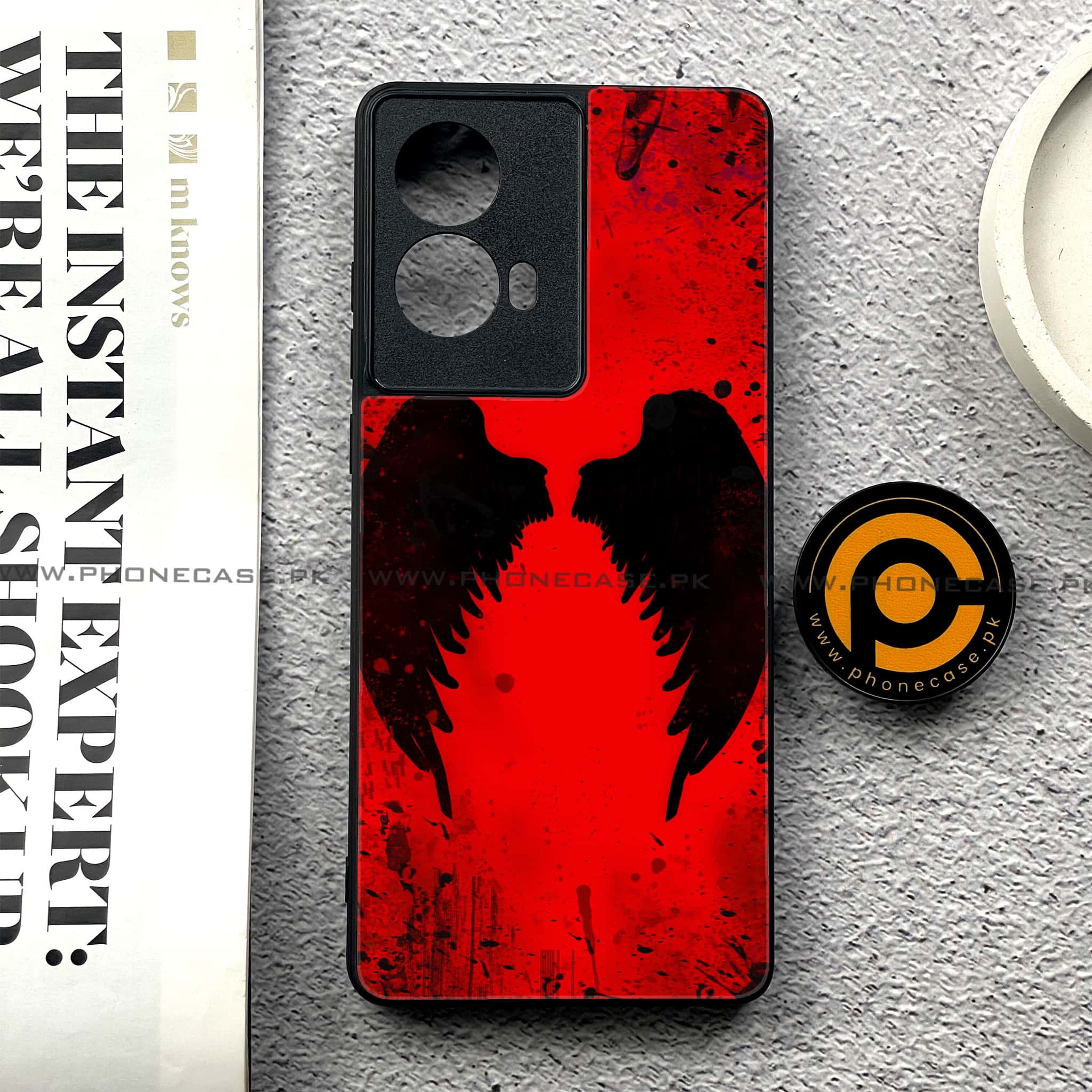 Moto G85 - Angel Wings 2.0 Series - Premium Printed Glass soft Bumper shock Proof Case