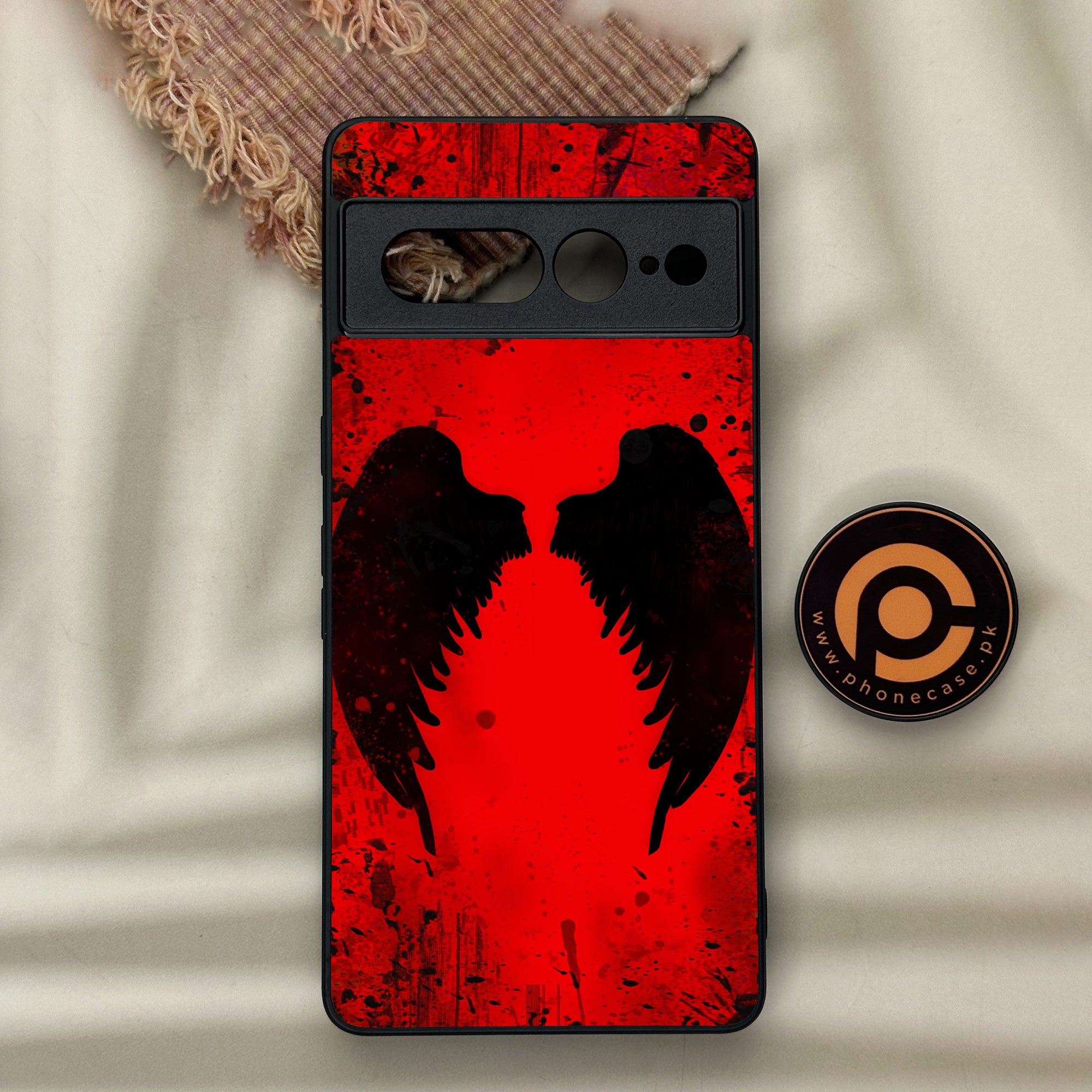 Google Pixel 7 Pro - Angel Wings 2.0 Series - Premium Metal Printed soft Bumper Shock Proof Case