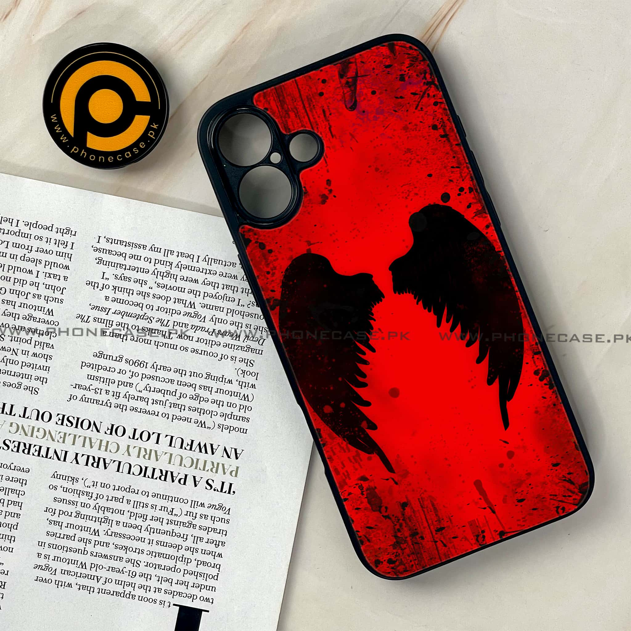 iPhone 16 Plus - Angel Wings 2.0 Series - Premium Printed Glass soft Bumper shock Proof Case