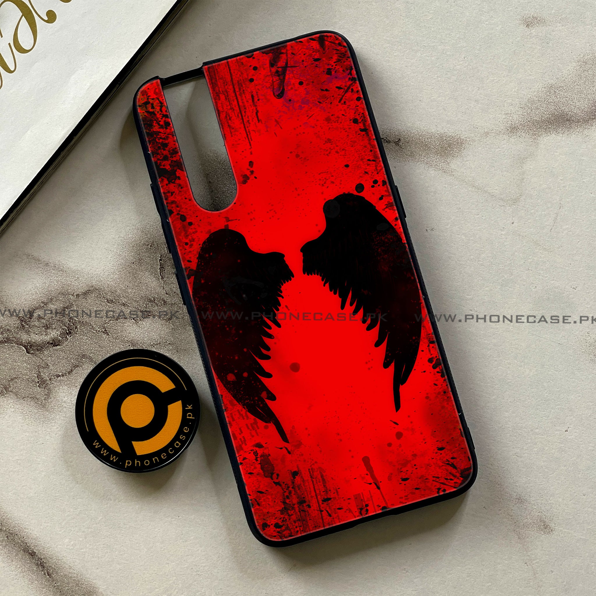 Vivo V15 Pro - Angel Wings 2.0 Series - Premium Printed Glass soft Bumper shock Proof Case