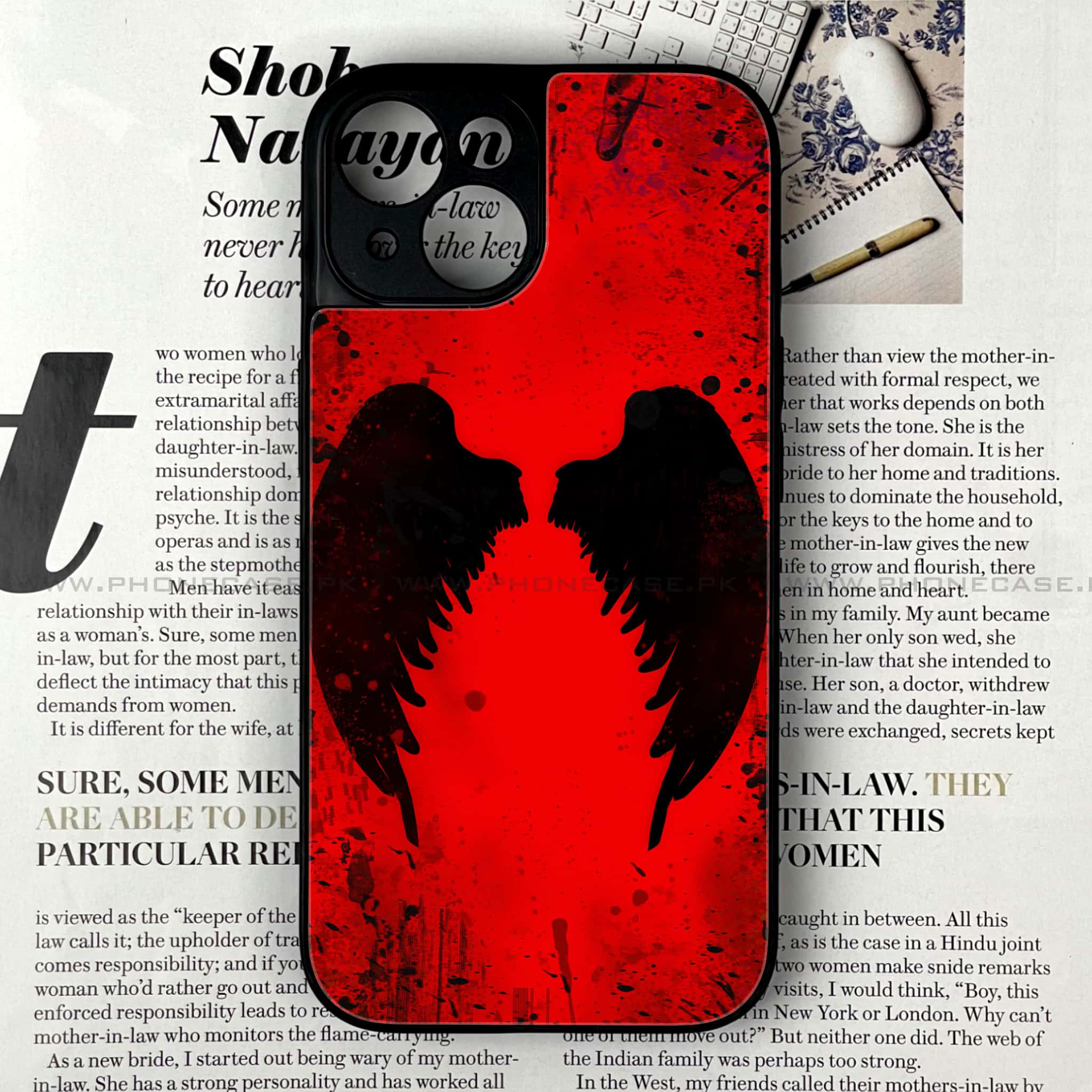 iPhone 13 - Angel Wings 2.0 Series - Premium Printed Glass soft Bumper shock Proof Case