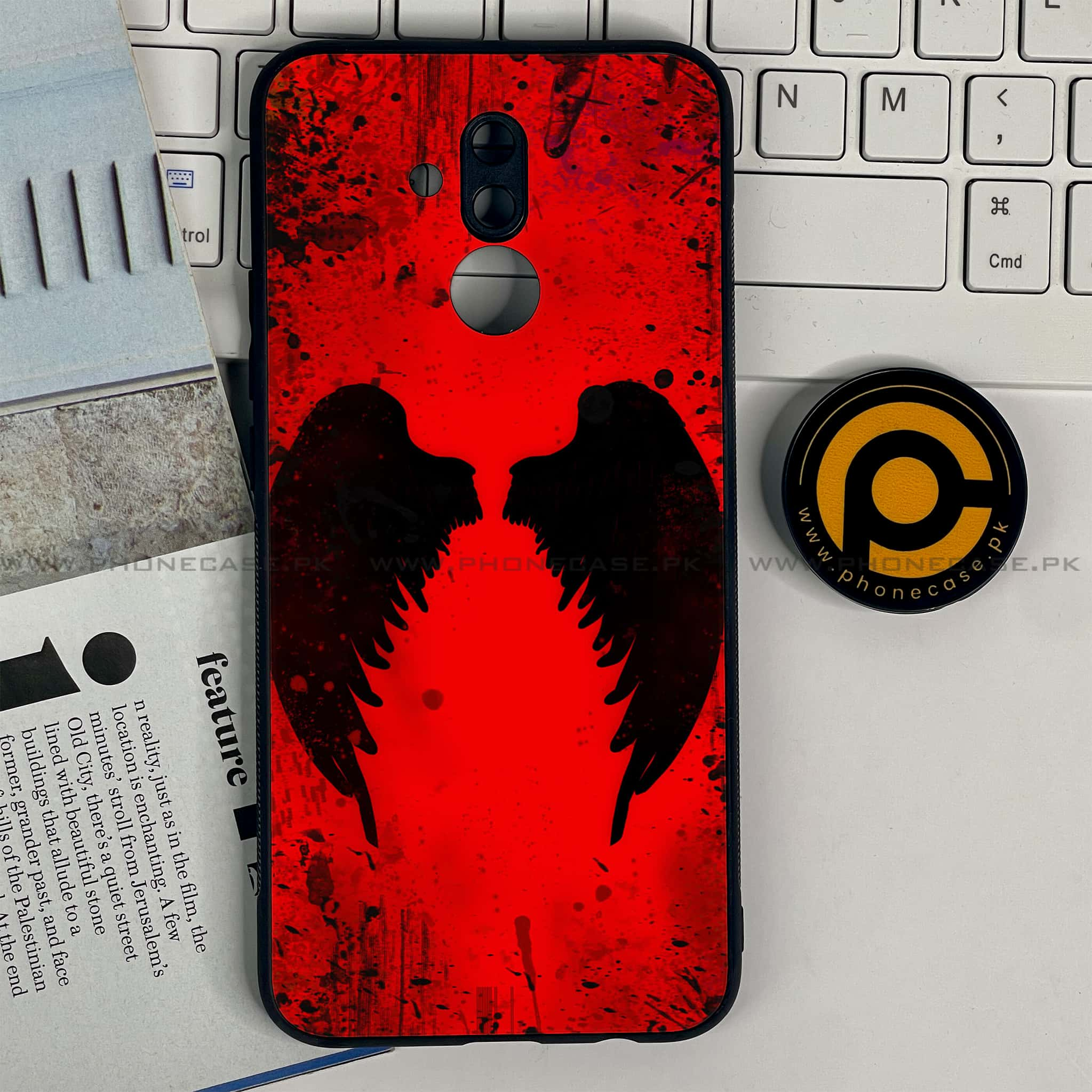 Huawei Mate 20 Lite - Angel Wings 2.0 Series - Premium Printed Glass soft Bumper shock Proof Case