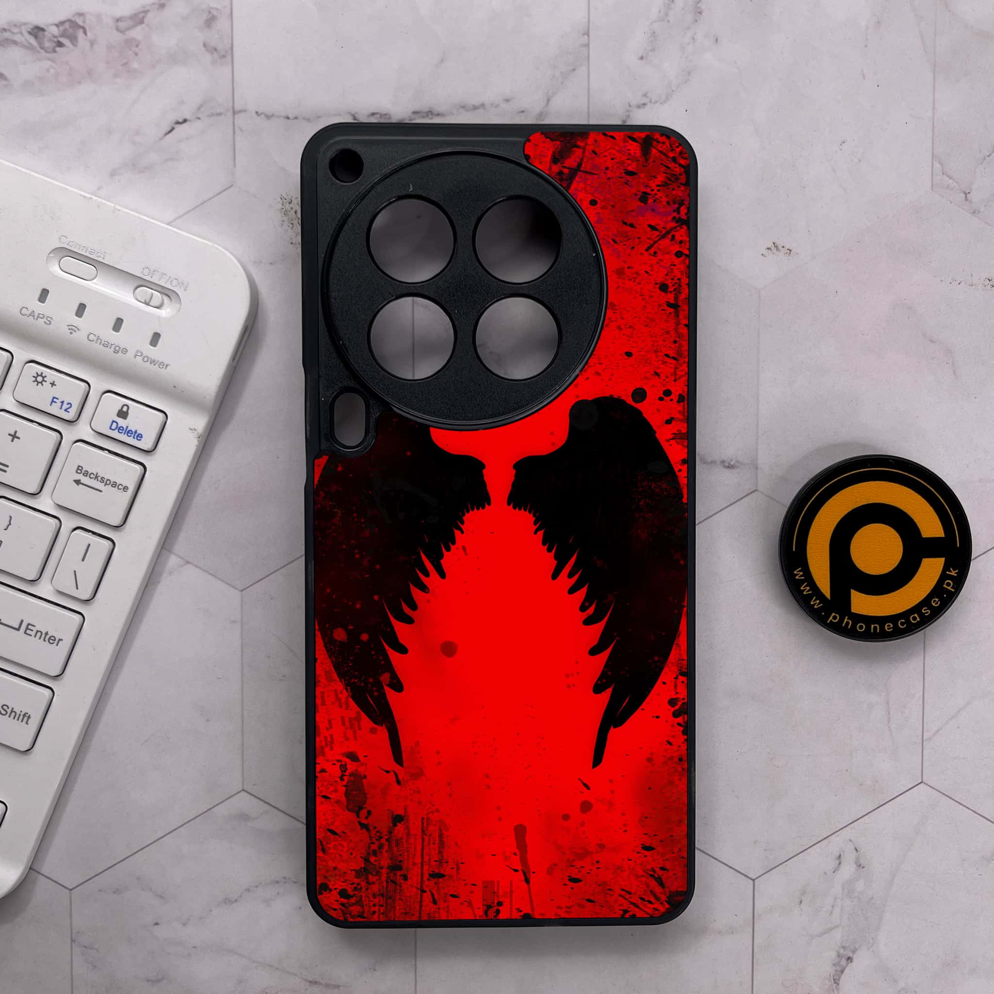 Tecno Camon 30 Premier - Angel Wings 2.0 Series - Premium Metal Printed soft Bumper shock Proof Case