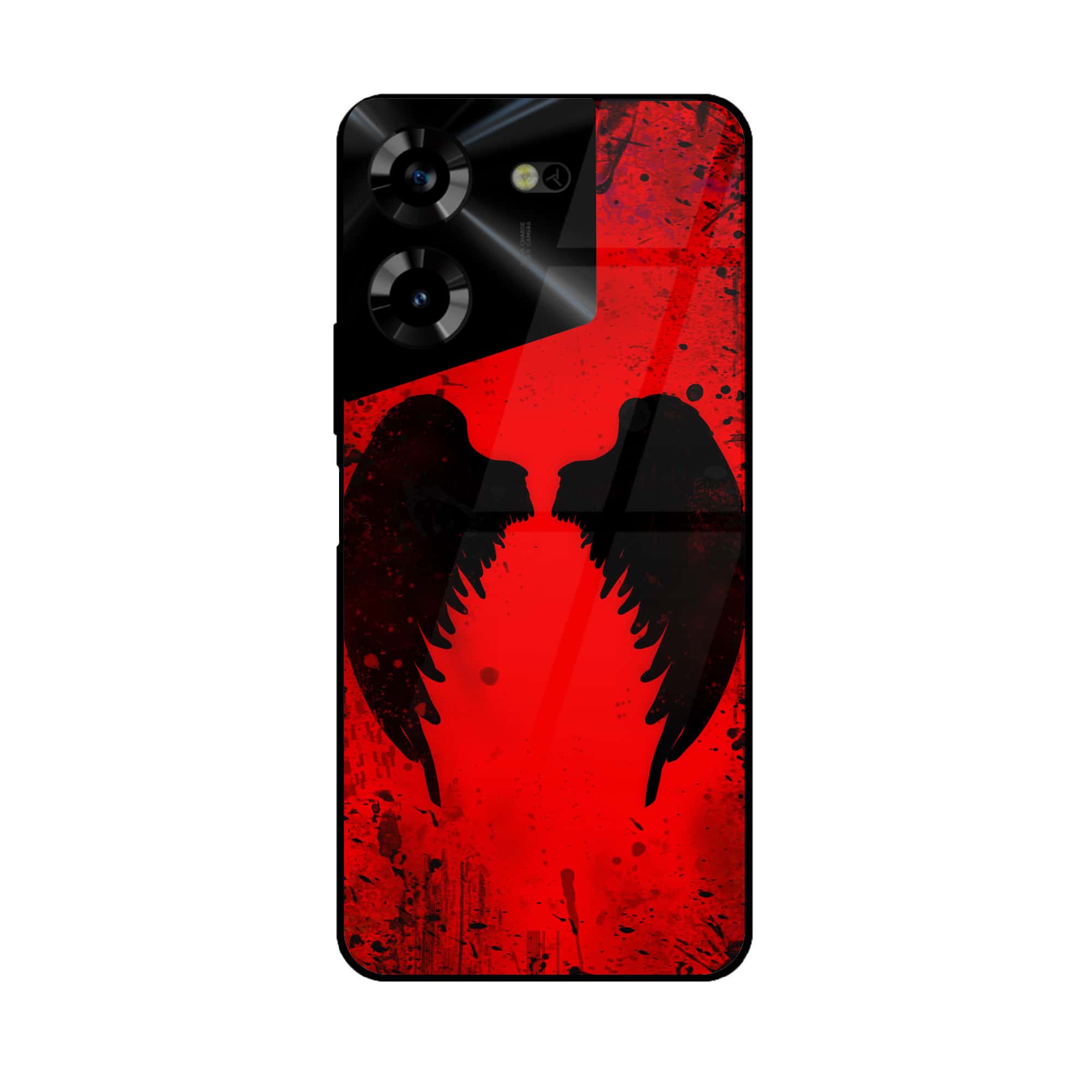 Tecno Pova 5 Pro - Angel wings 2.0 Series - Premium Printed Glass soft Bumper shock Proof Case