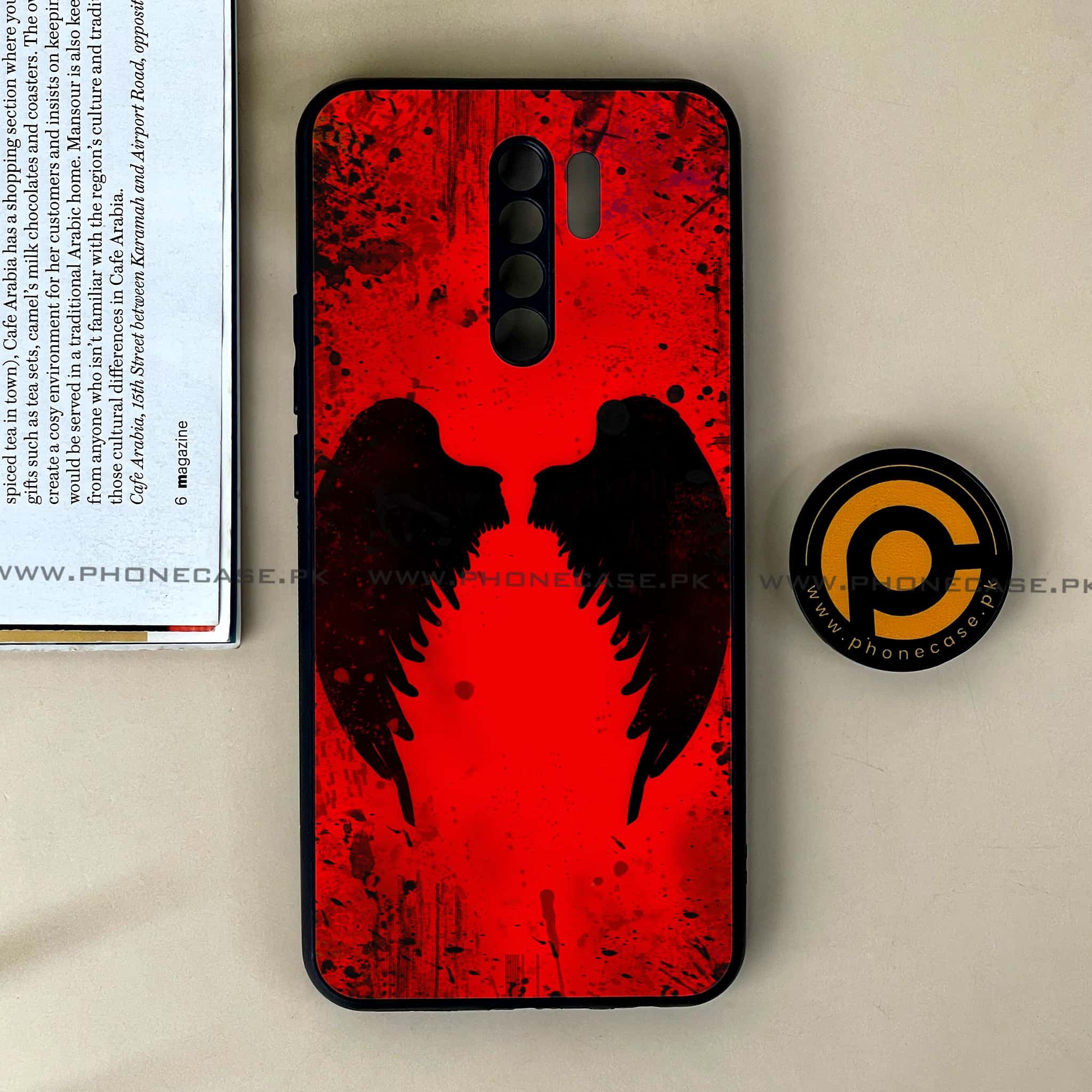 Xiaomi Redmi 9 - Angel Wings 2.0 Series - Premium Printed Glass soft Bumper shock Proof Case