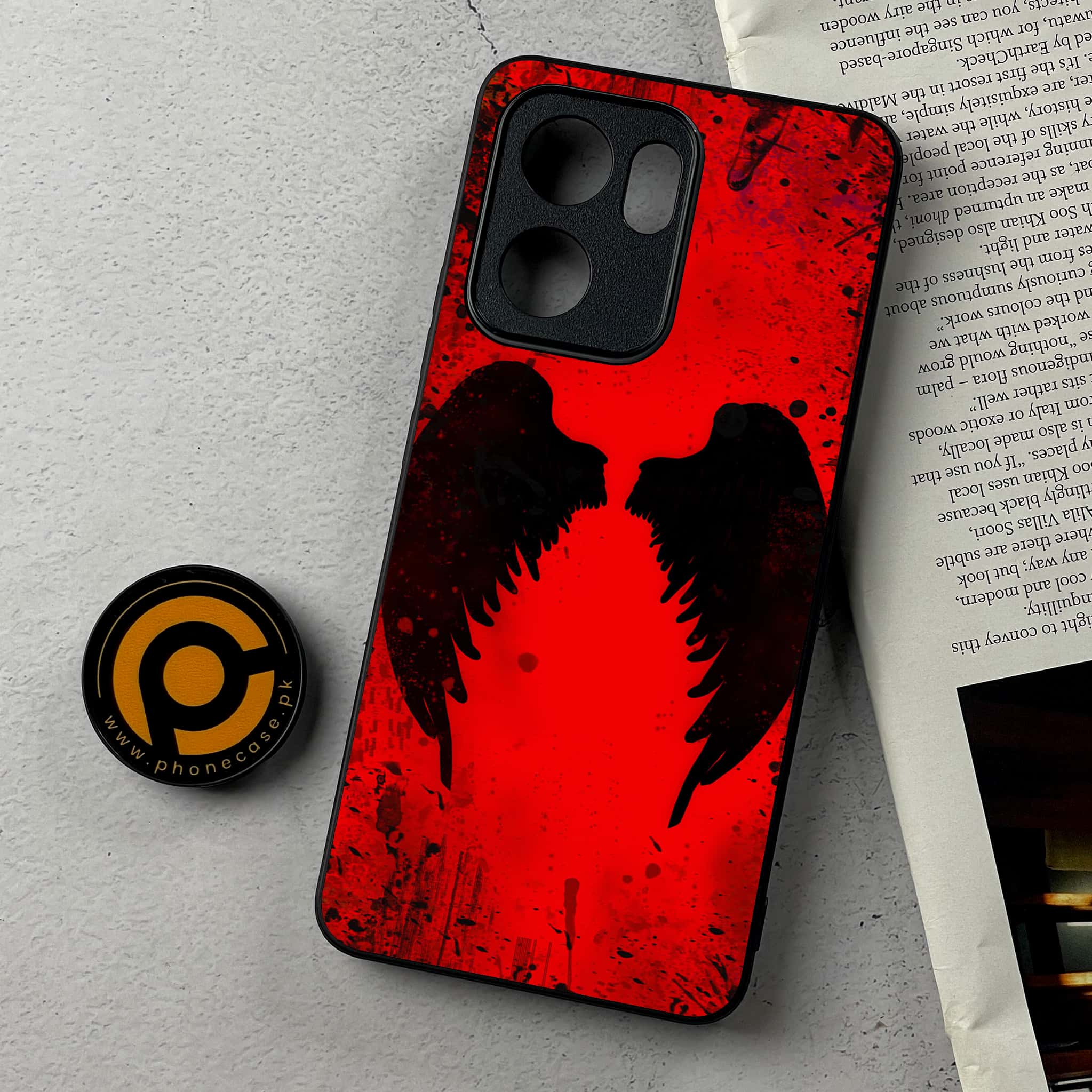 Oppo Reno 13F - Angel Wings 2.0 Series - Premium Metal Printed Soft Bumper Shockproof Case