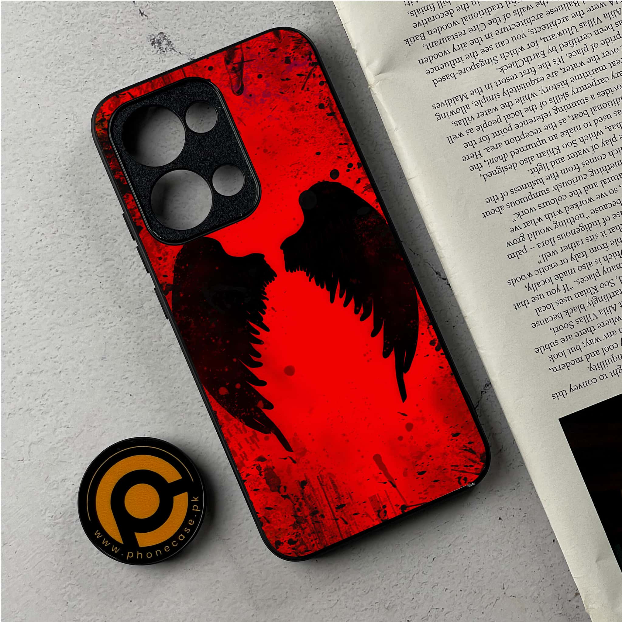 Oppo Reno 13 - Angel Wings 2.0 Series - Premium Metal Printed Soft Bumper Shockproof Case