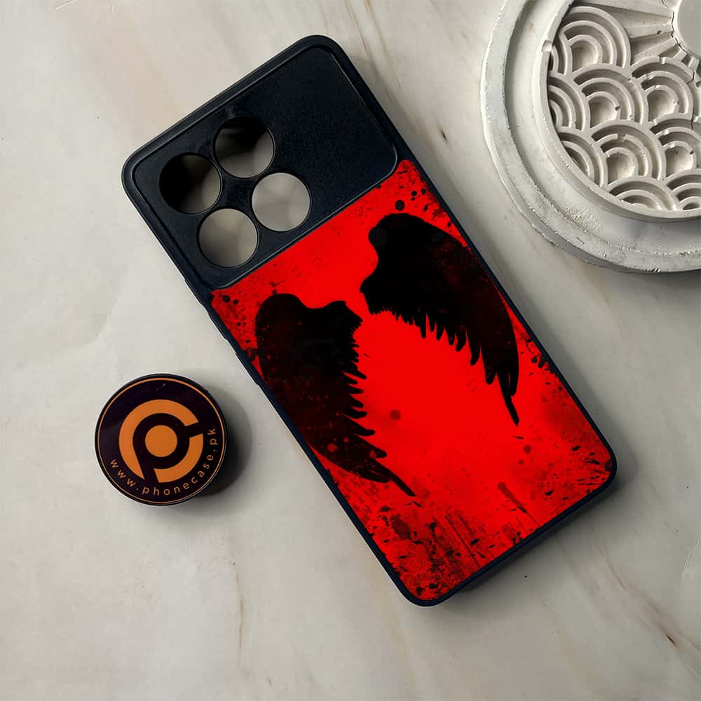 Xiaomi Poco F6 Pro - Angel Wings Series - Premium Metal Printed soft Bumper shock Proof Case