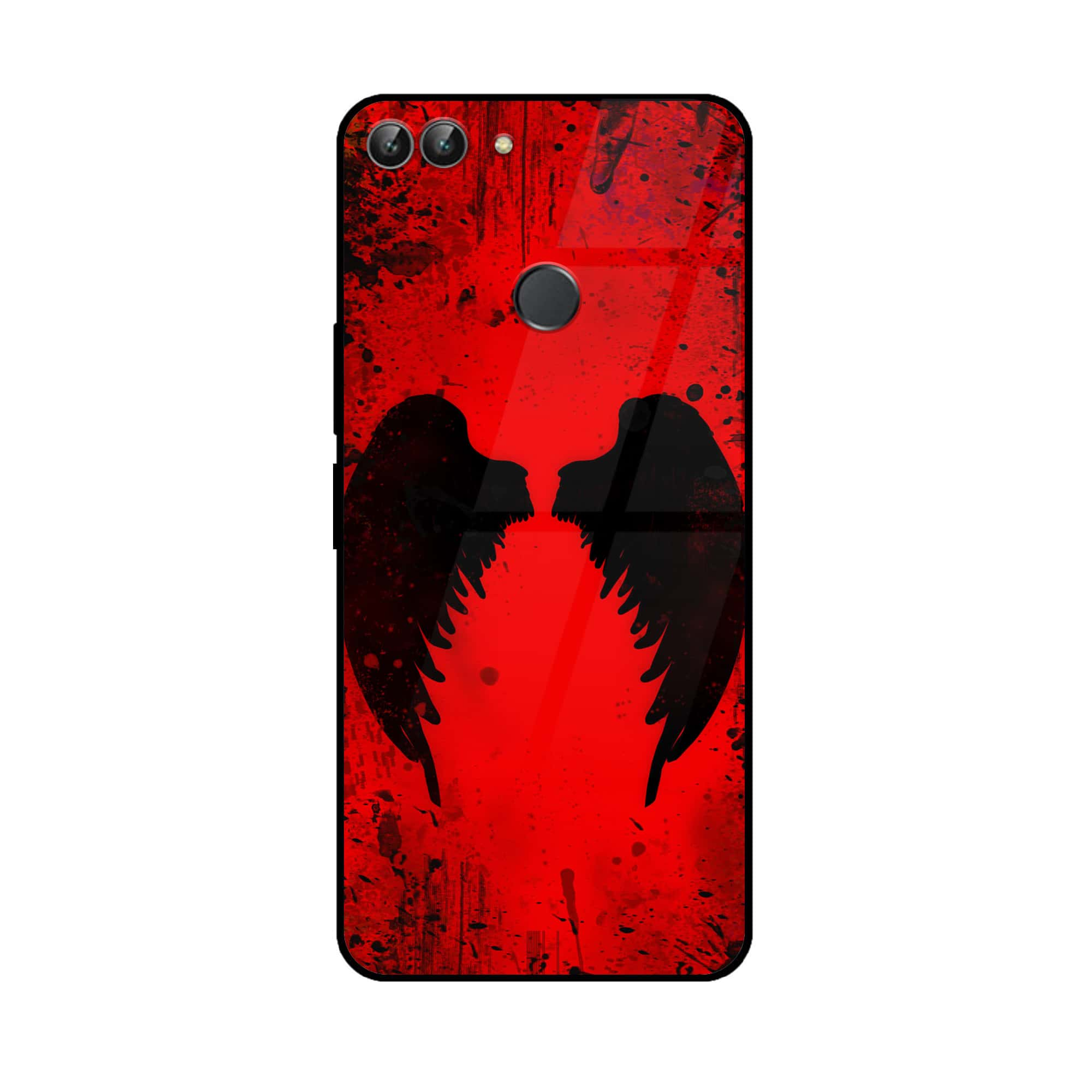 Huawei P Smart - Angel Wings 2.0 Series - Premium Printed Glass soft Bumper shock Proof Case