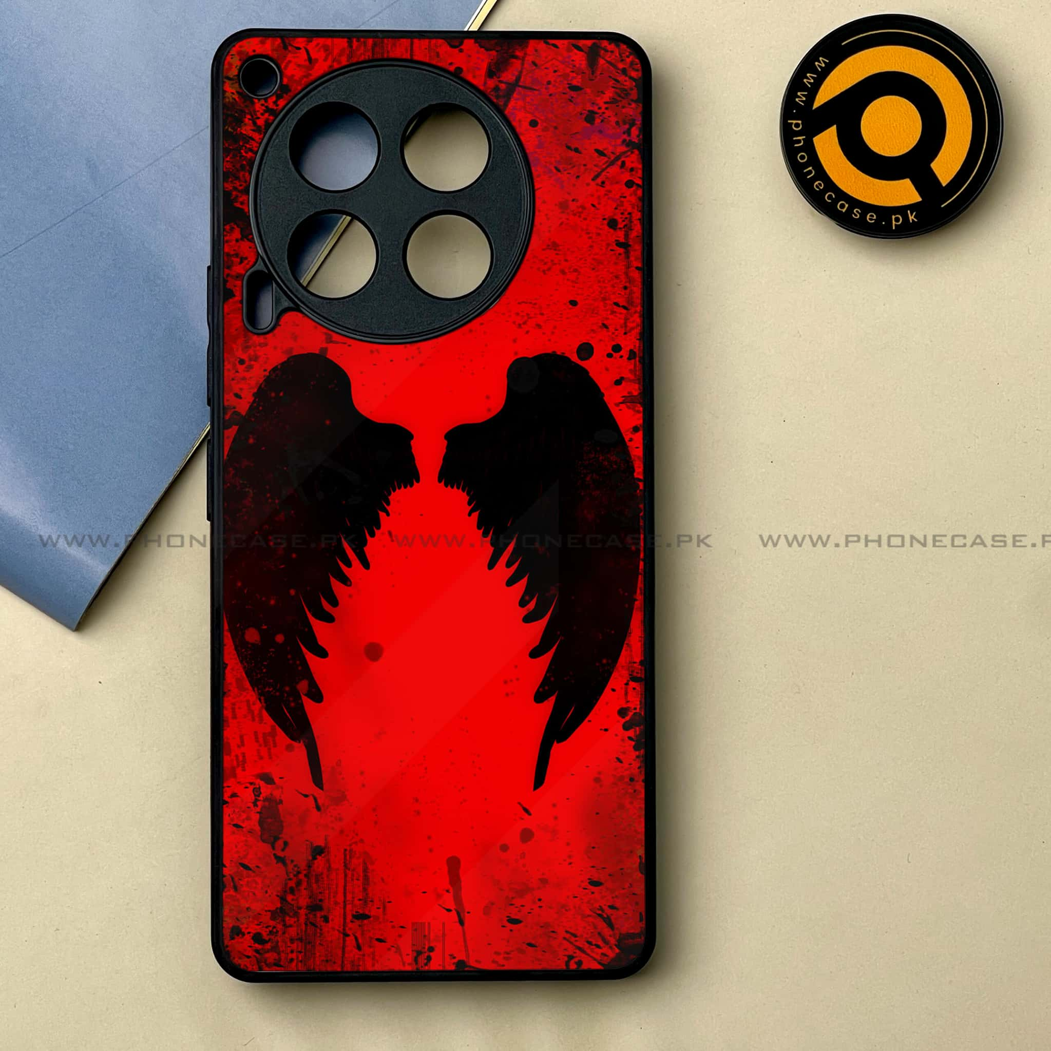 Tecno Camon 30 - Angel Wings 2.0 Series -  Premium Printed Metal soft Bumper shock Proof Case