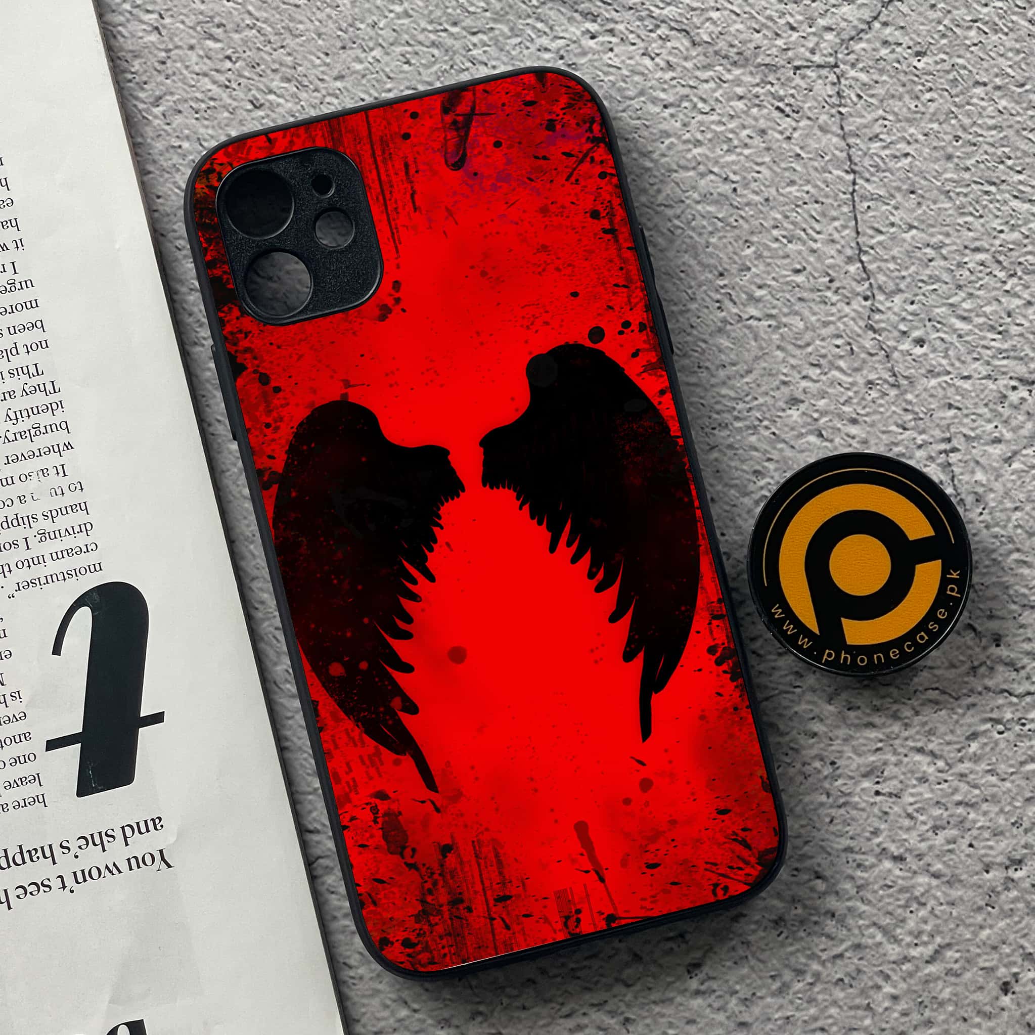 iPhone 11 Angel Wing 2.0  Series  Premium Printed Glass soft Bumper shock Proof Case
