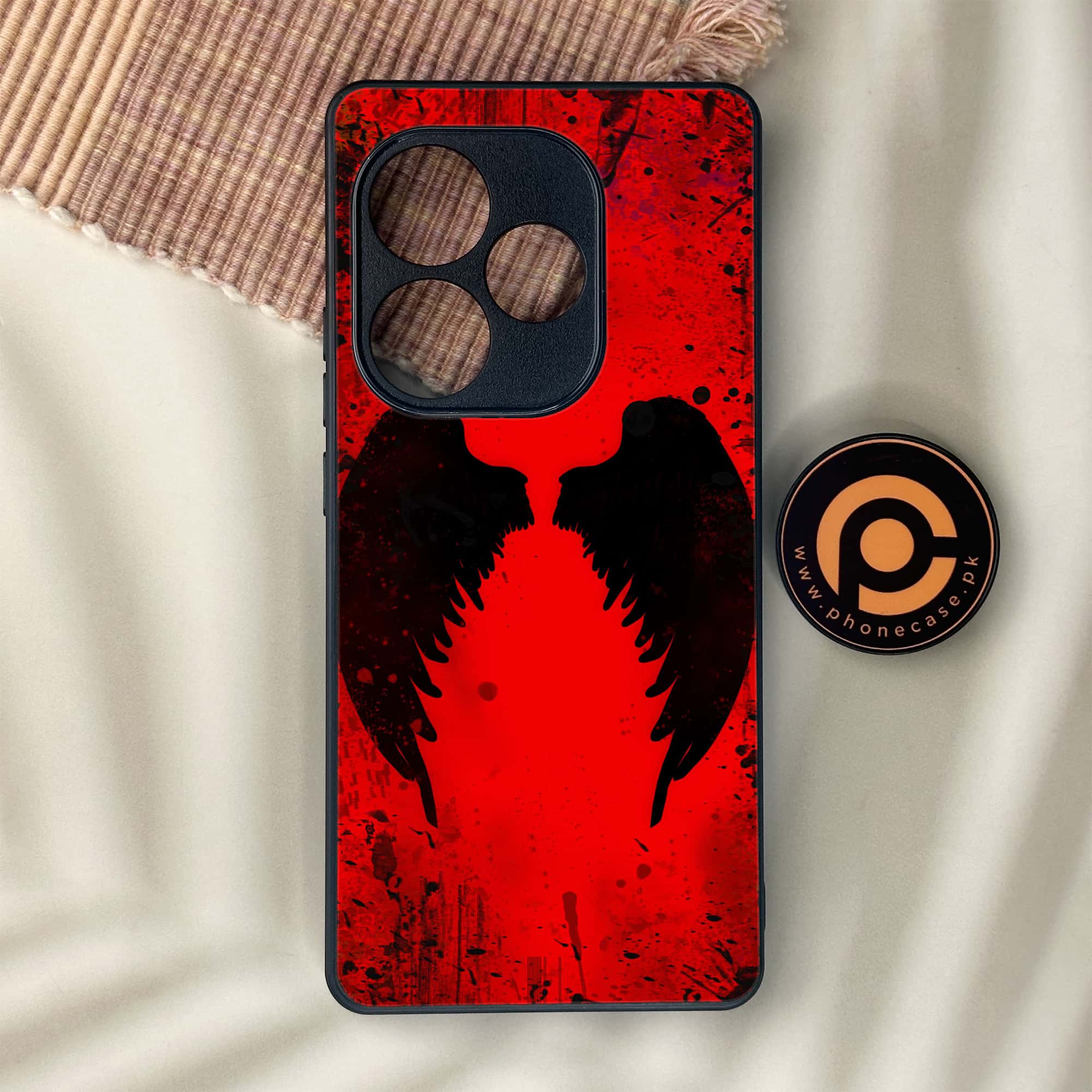 Realme GT 6 - Angel Wings 2.0 Series - Premium Metal Printed soft Bumper shock Proof Case