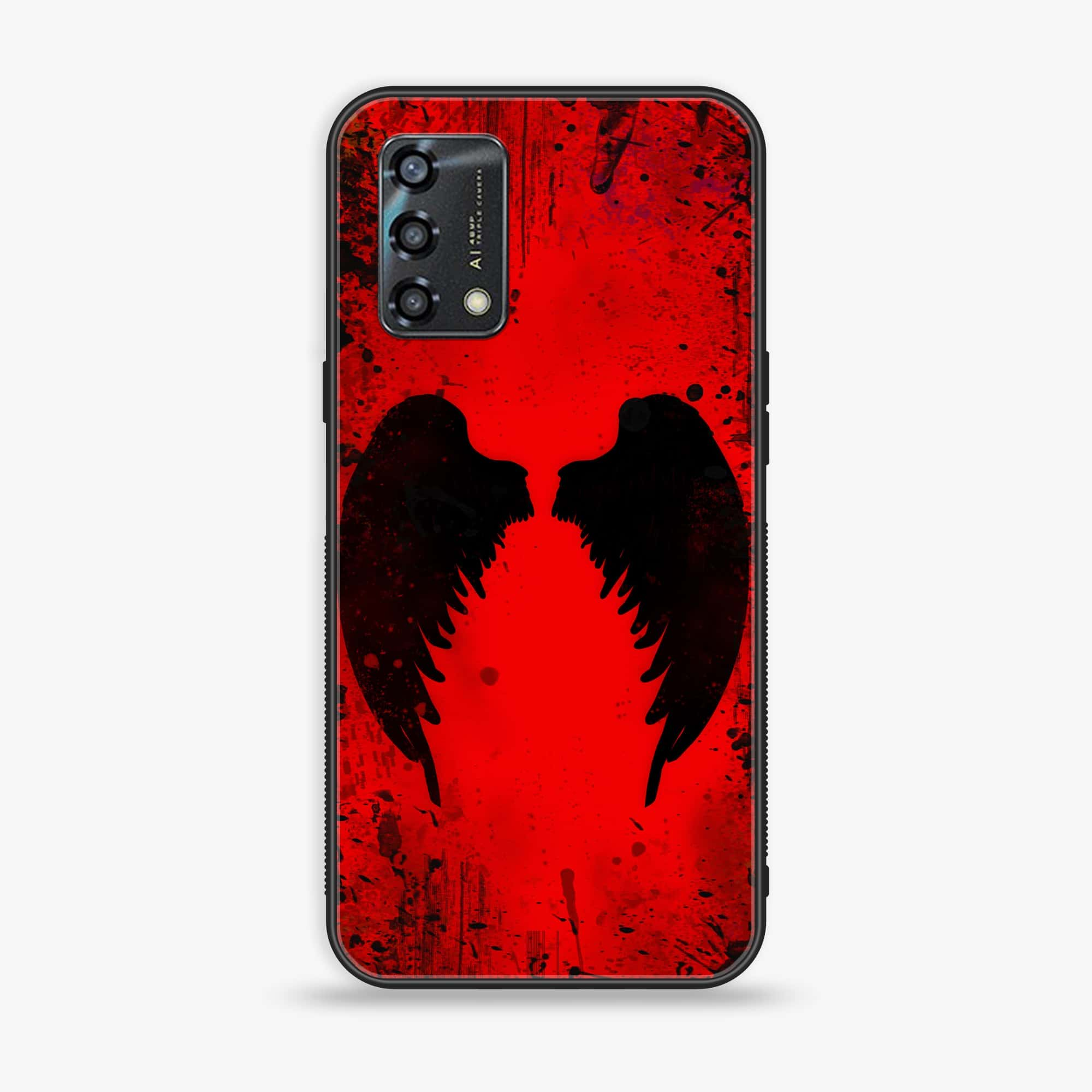 Oppo A95 - Angel Wings 2.0 Series - Premium Printed Glass soft Bumper shock Proof Case