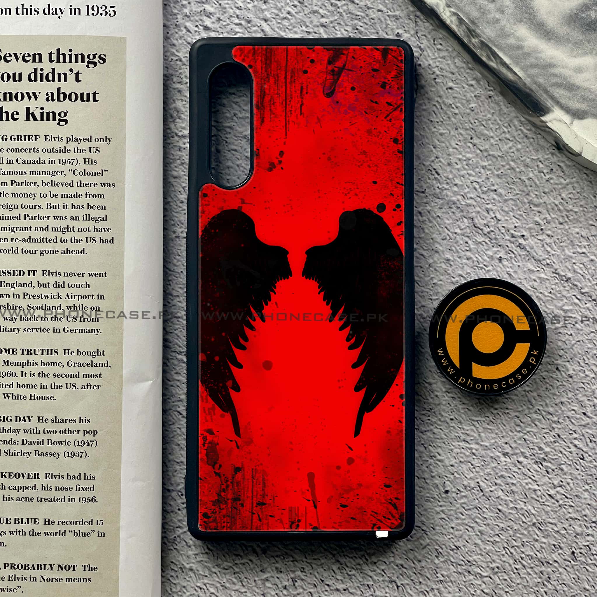 LG Velvet - Angel Wings 2.0 Series - Premium Printed Glass soft Bumper shock Proof Case