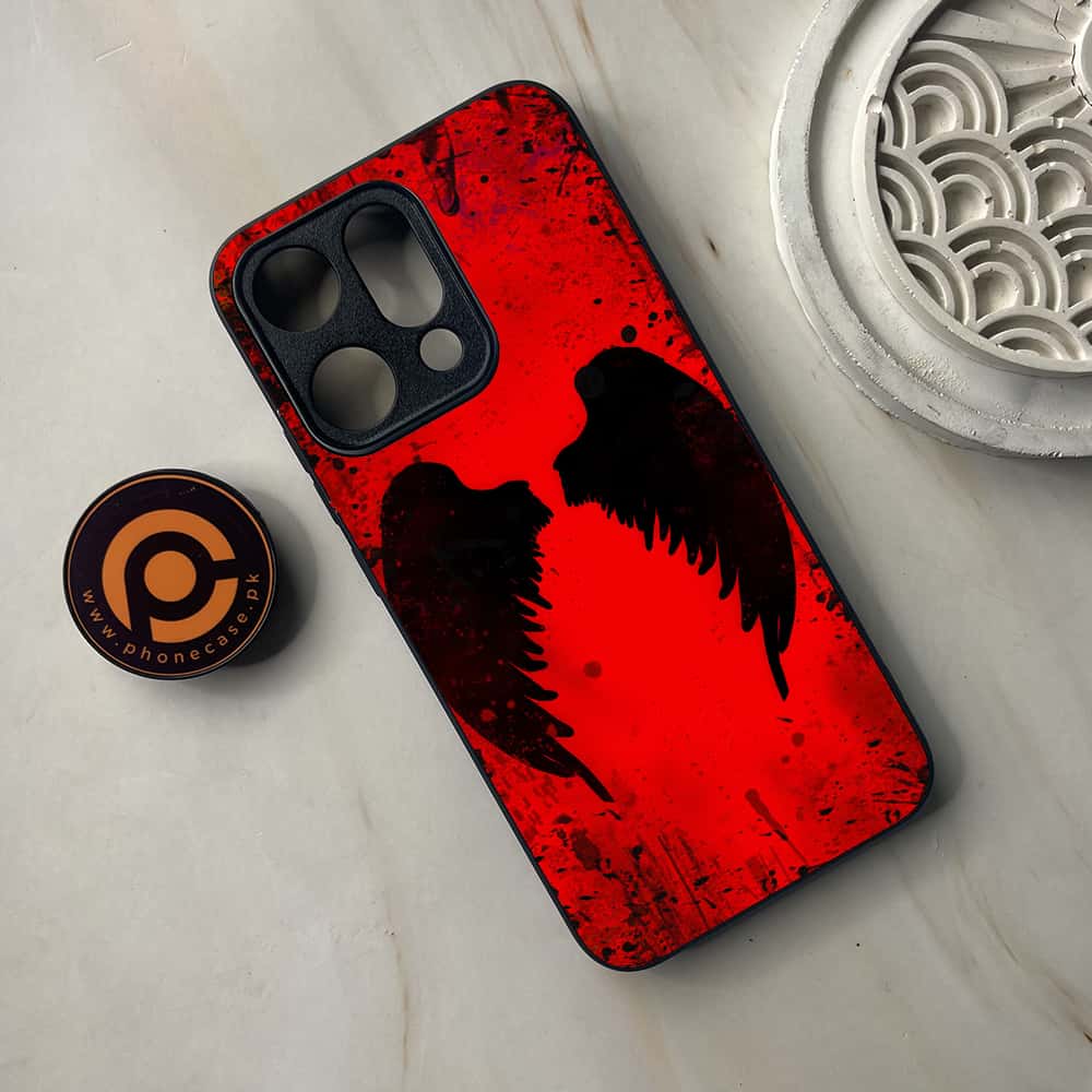 Oppo Reno 14 5G - Angel Wings 2.0 Series - Premium Metal Printed soft Bumper shock Proof Case