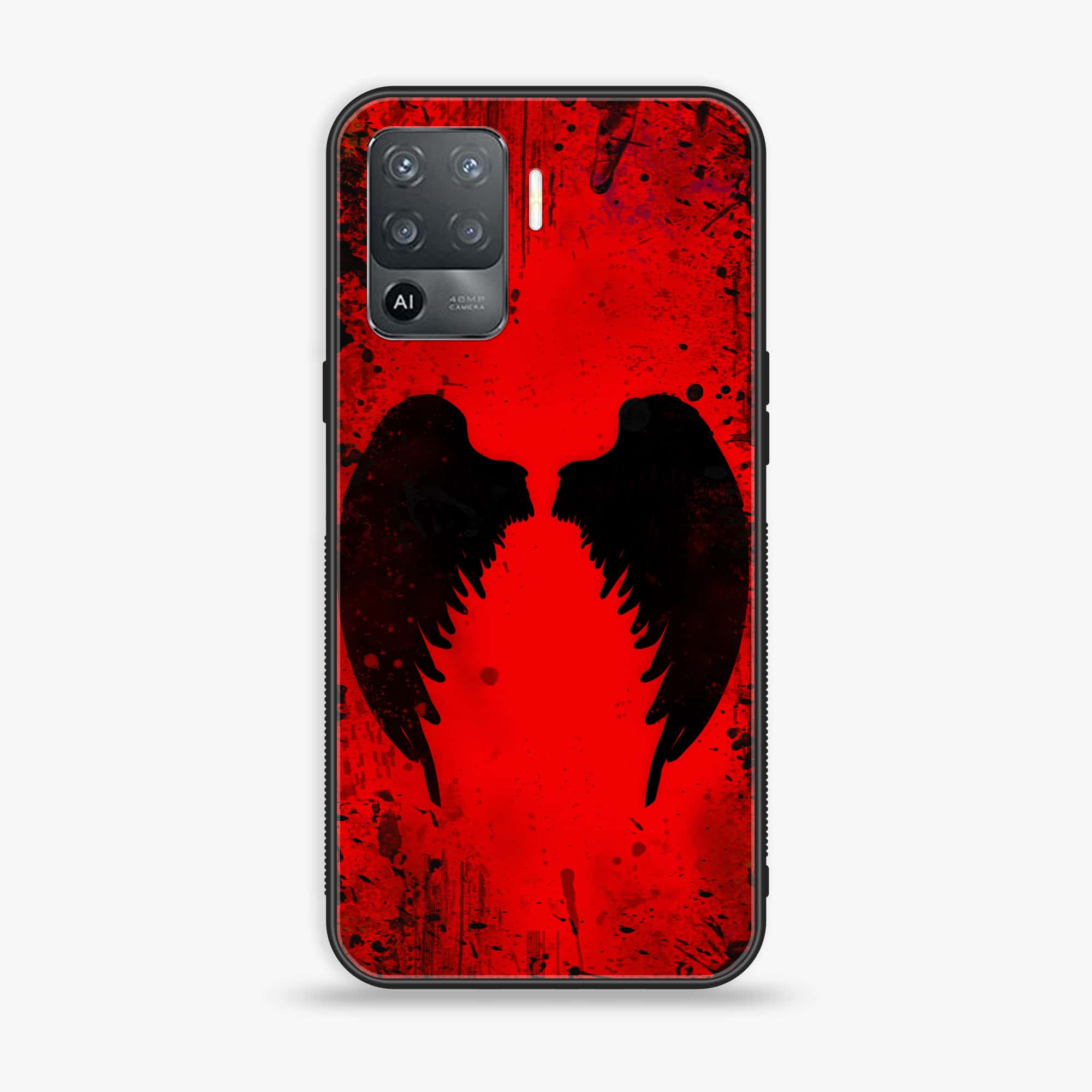 Oppo F19 Pro -Angel Wings 2.0 Series - Premium Printed Glass soft Bumper shock Proof Case