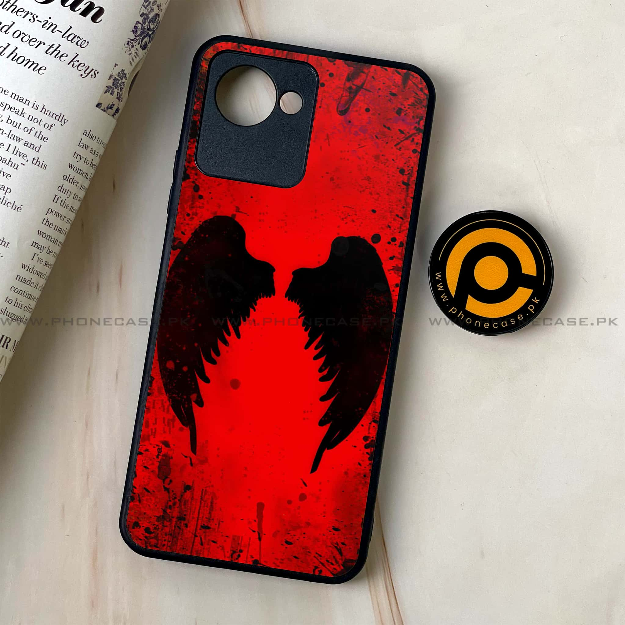 Realme C30 - Angel Wings 2.0 Series - Premium Printed Glass soft Bumper shock Proof Case