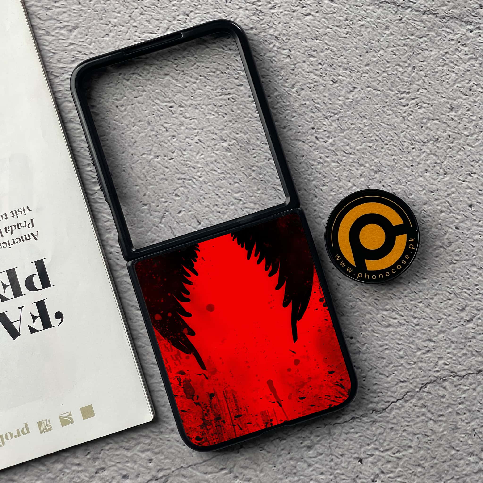 Xiaomi Mix Flip - Angel Wings 2.0 Series - Premium Printed Glass soft Bumper shock Proof Case