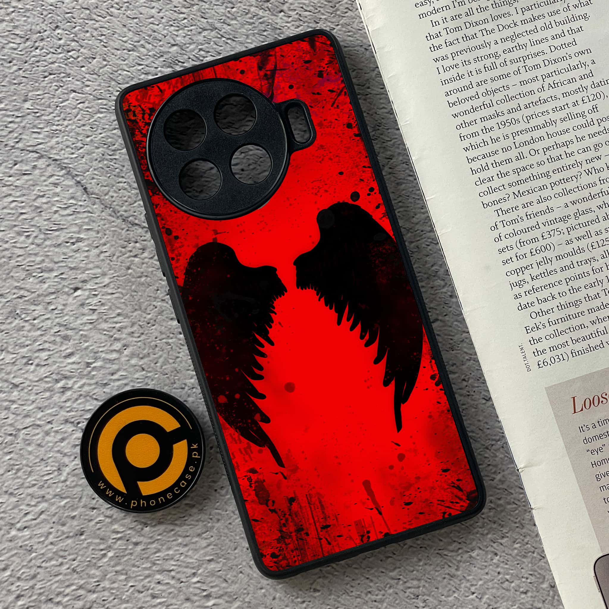 Tecno Spark 20 pro plus - Angel Wings 2.0 Series - Premium Printed Glass soft Bumper shock Proof Case