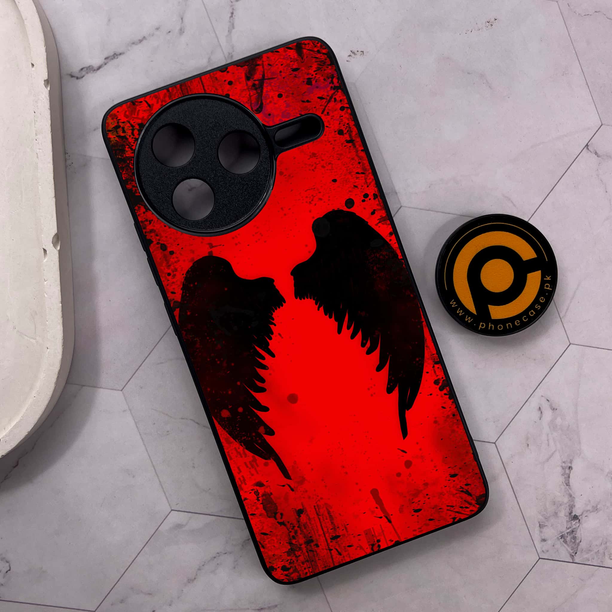 Xiaomi Poco F7 Pro 5G - Angel Wings 2.0 Series - Premium Metal Printed soft Bumper shock Proof Case